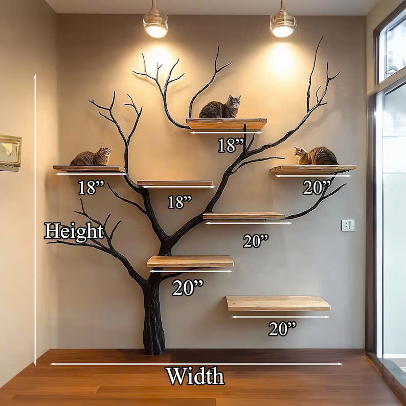 Natural Solid Wood Cat Tree Cat House Gift Cat SINLTT008