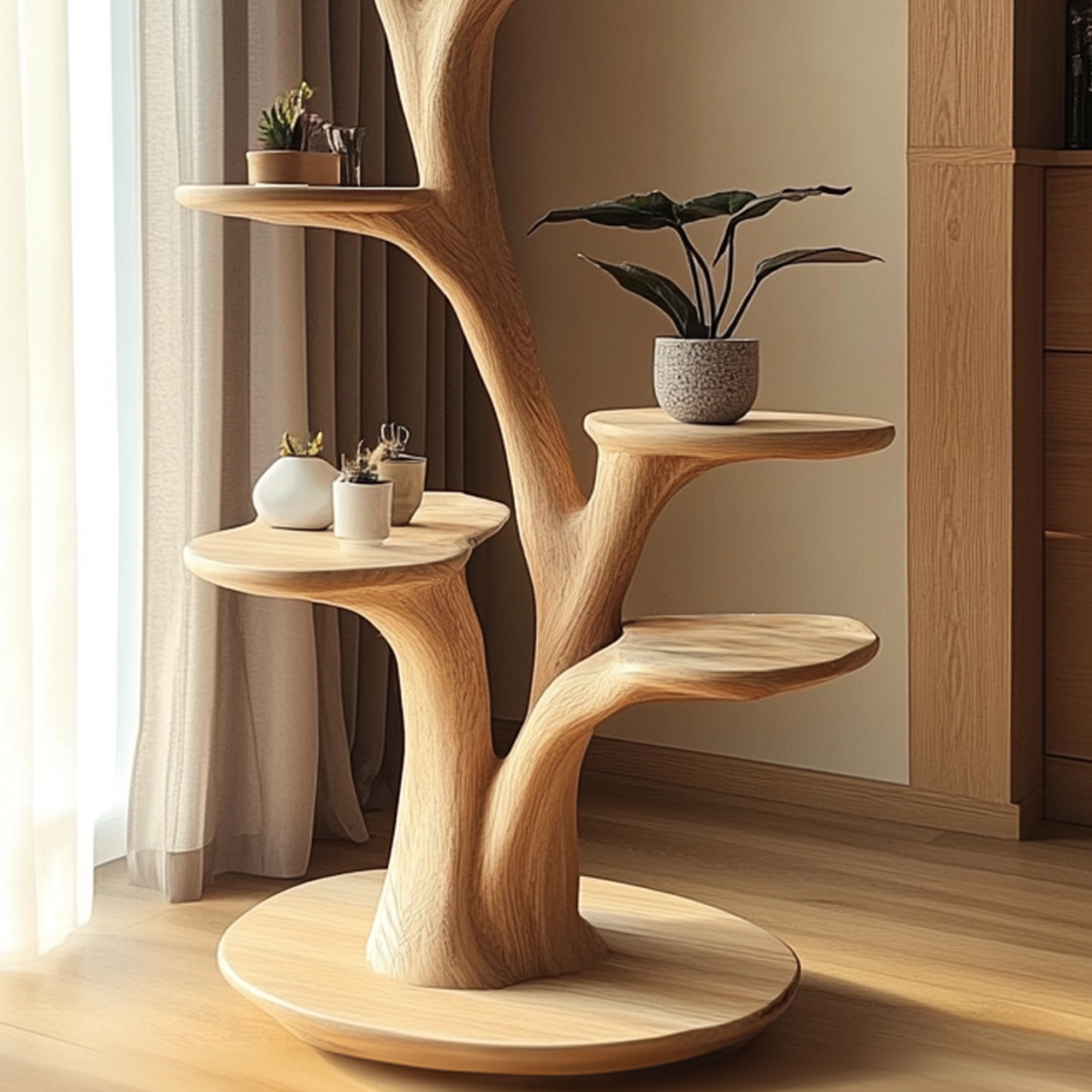 Unique Wooden Cat Tower Post Tree Decor Home Gift Cat SINLTT002