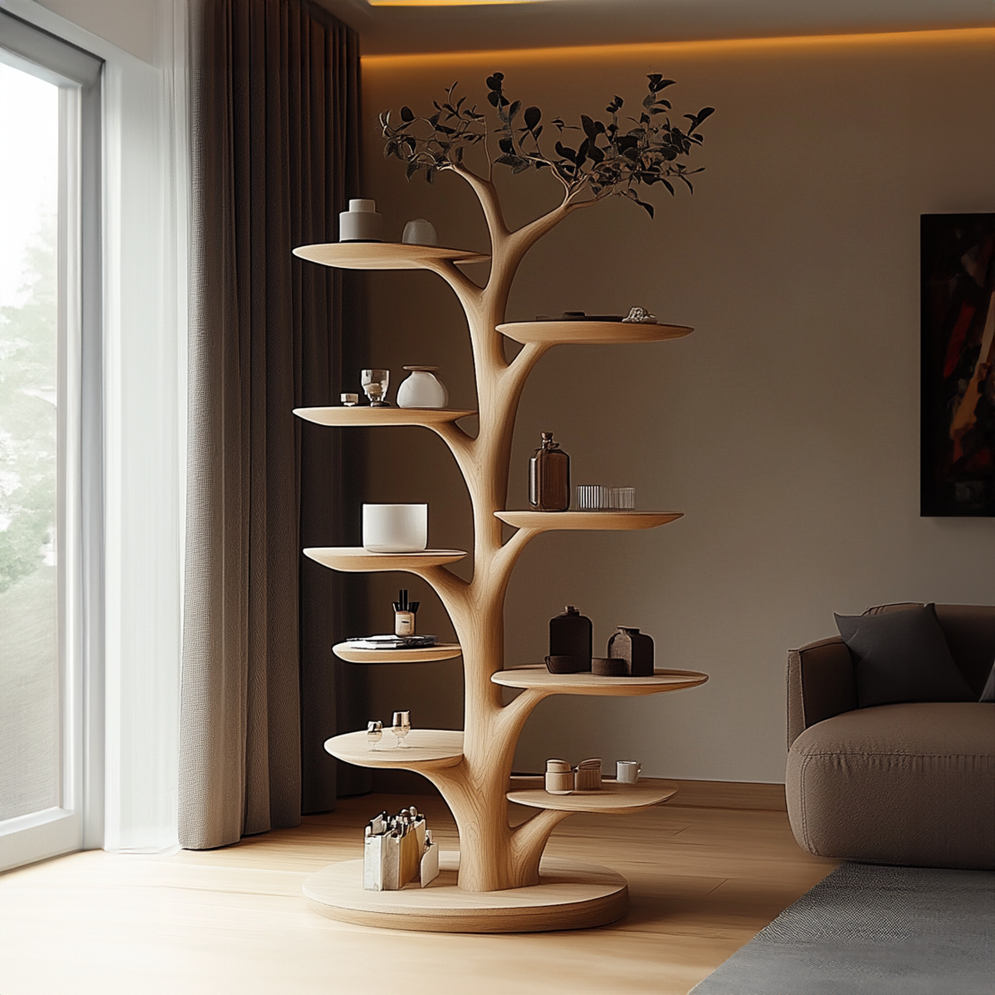 Wooden Cat Tower Modern Cat Furniture Gift Cat SINLTT003