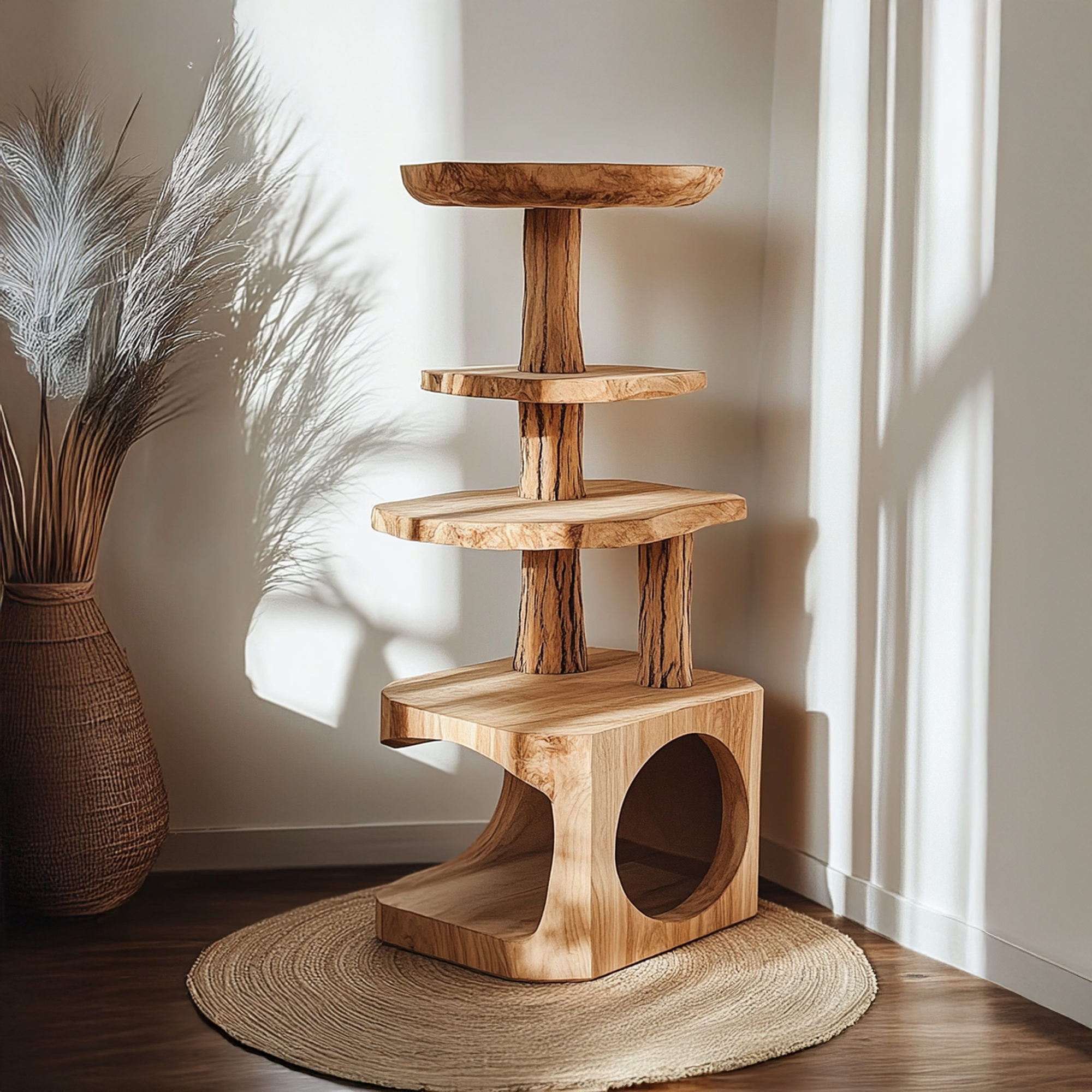 Handcrafted Cat Play Space Rustic Style Custom Size Decor Home Gift SINLTT019