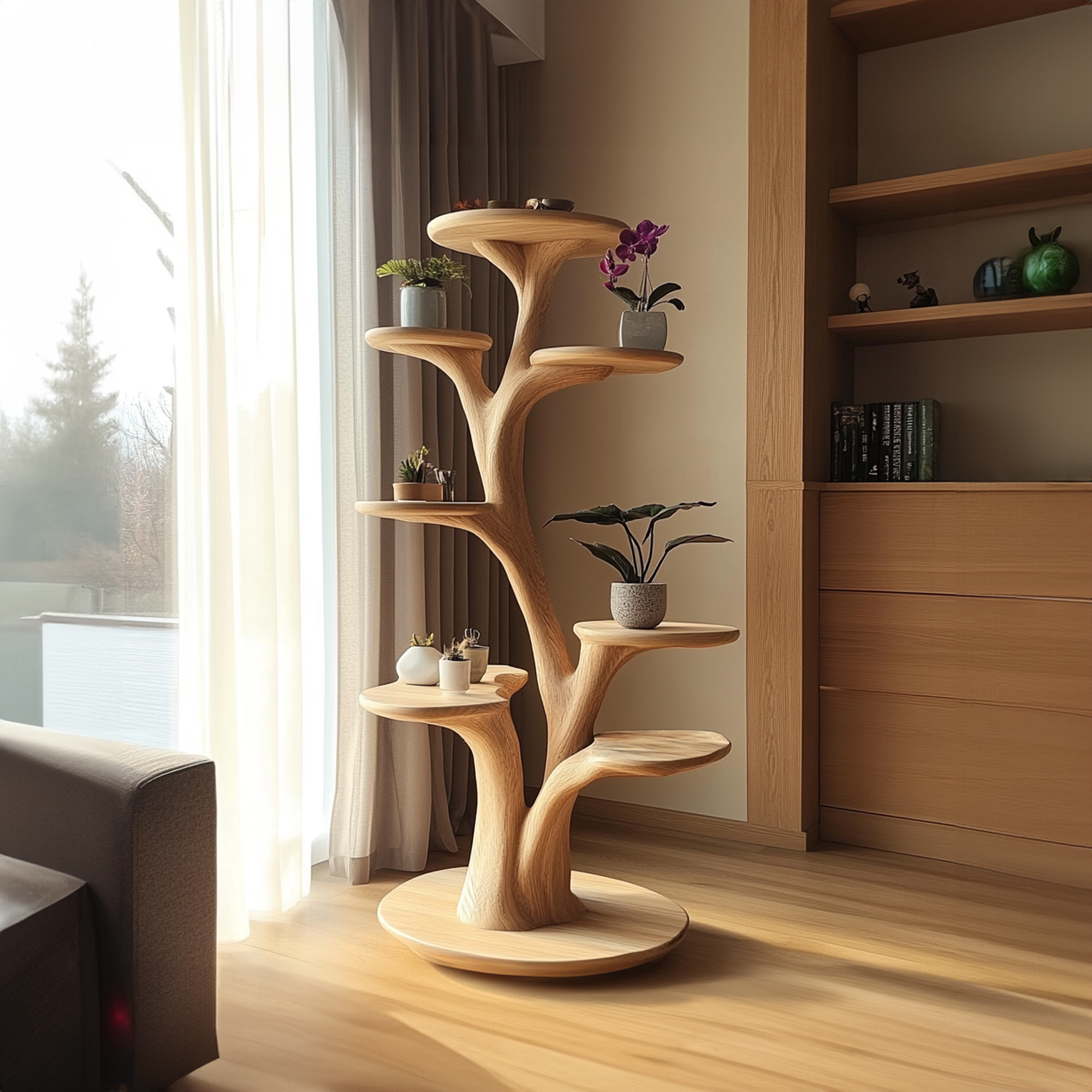 Unique Wooden Cat Tower Post Tree Decor Home Gift Cat SINLTT002