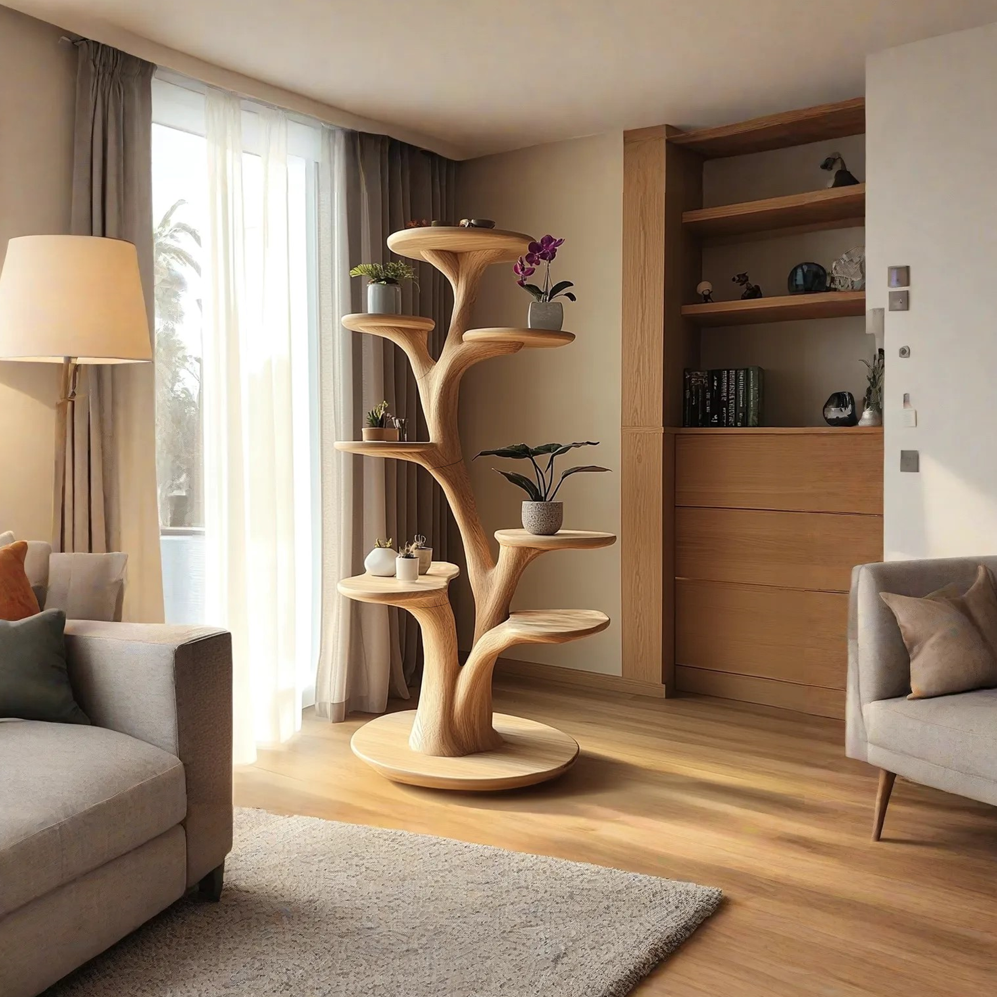 Unique Wooden Cat Tower Post Tree Decor Home Gift Cat SINLTT002