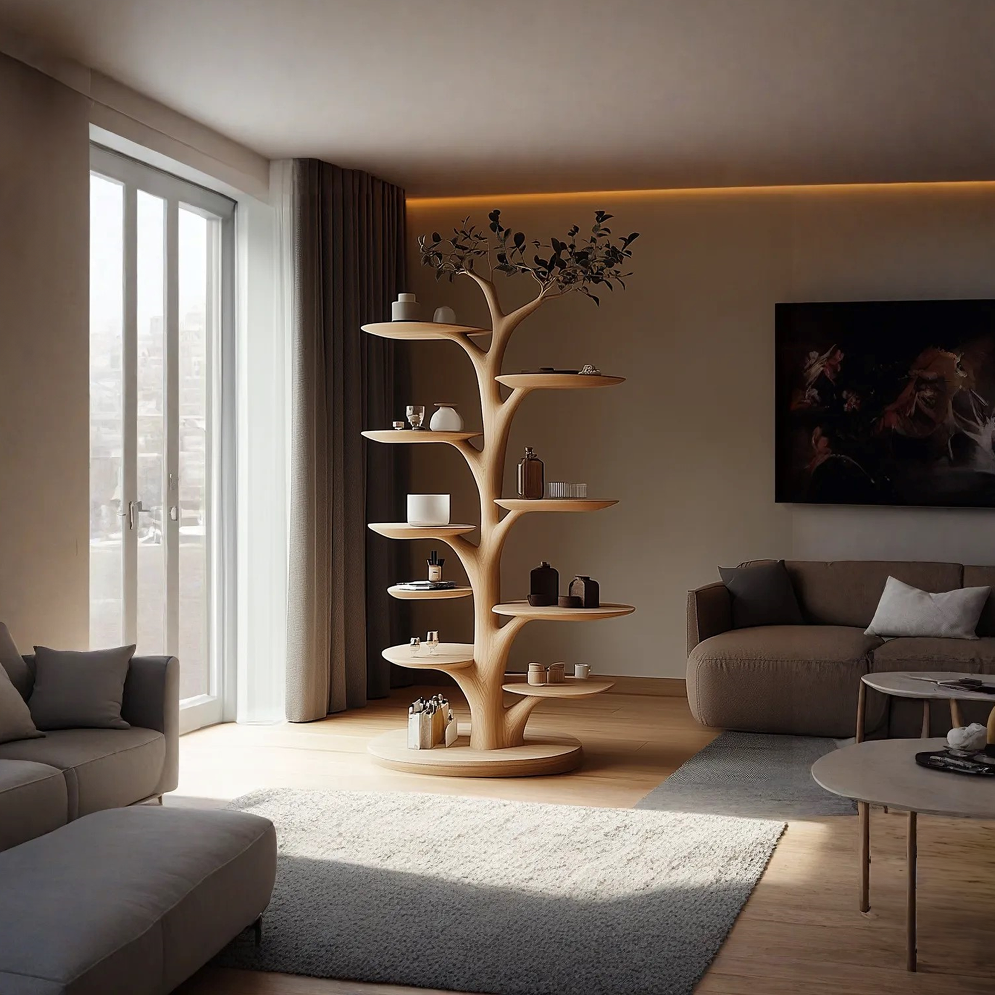 Wooden Cat Tower Modern Cat Furniture Gift Cat SINLTT003