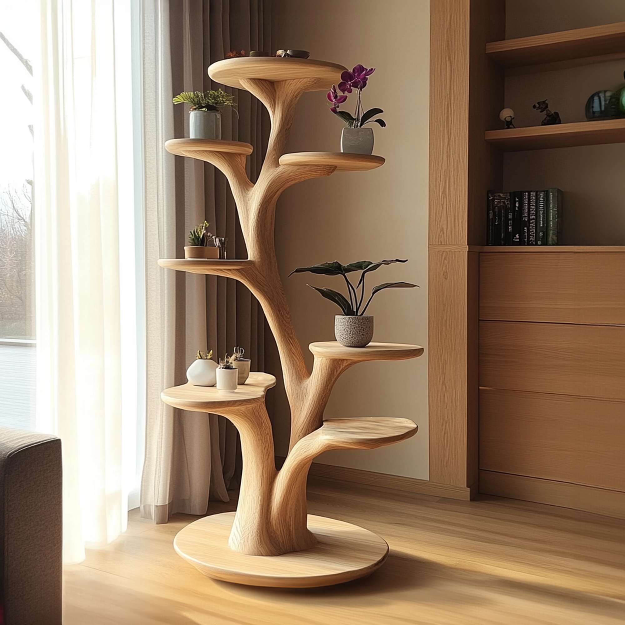 Unique Wooden Cat Tower Post Tree Decor Home Gift Cat SINLTT002