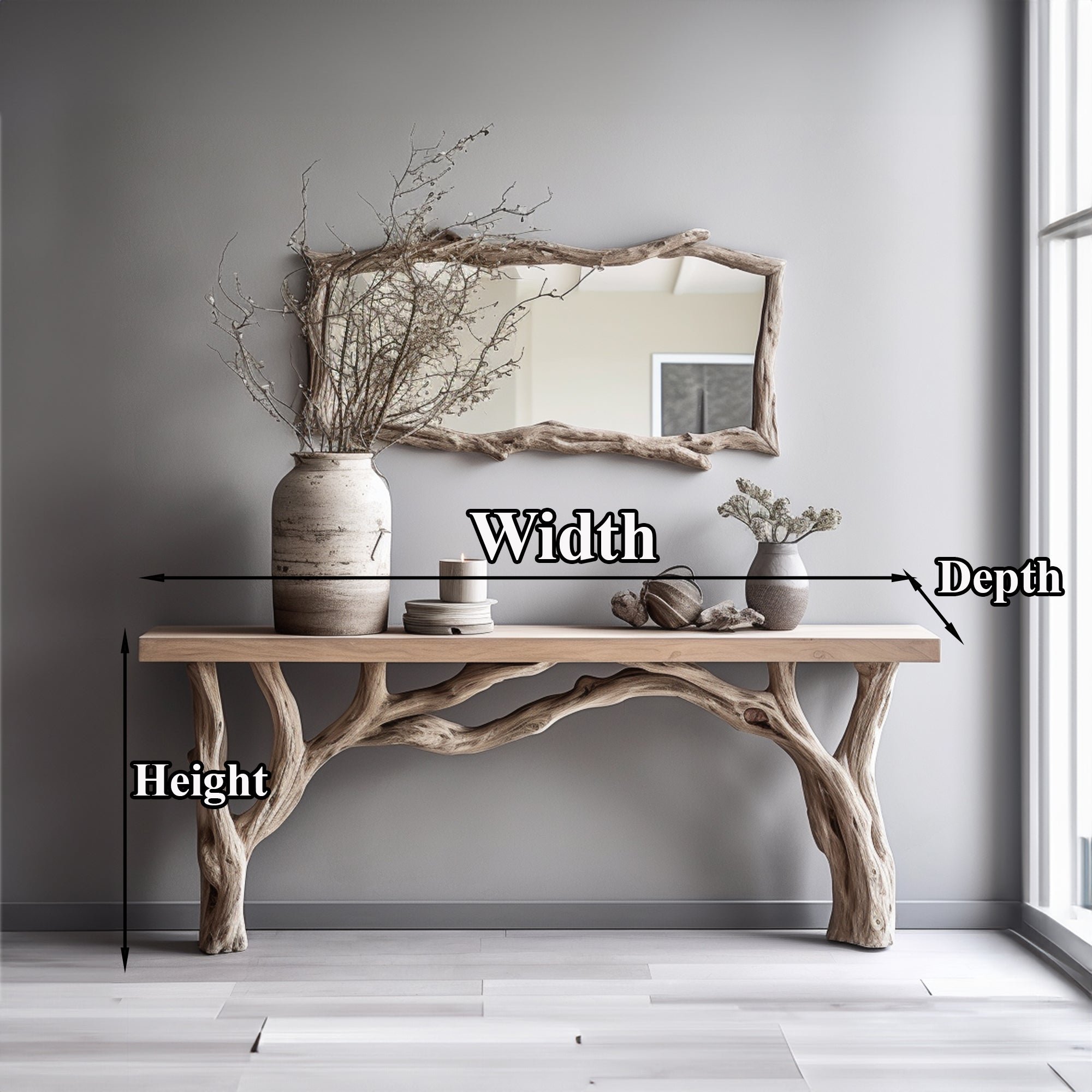 Natural Live Edge Console Table With Handcrafted Quality SILDTCS013