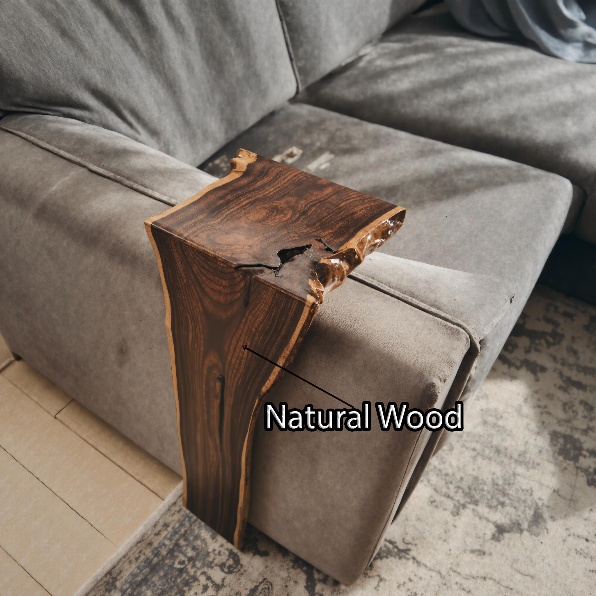 Rustic Farmhouse Sofa Armrest Table For Living Room Furniture SILDTAR003