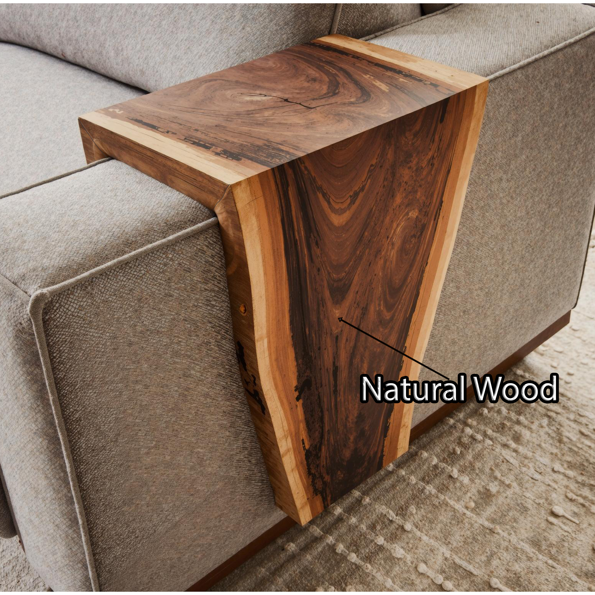 Rustic Handcrafted Armrest Table For Sofa Storage And Decor SILDTAR010