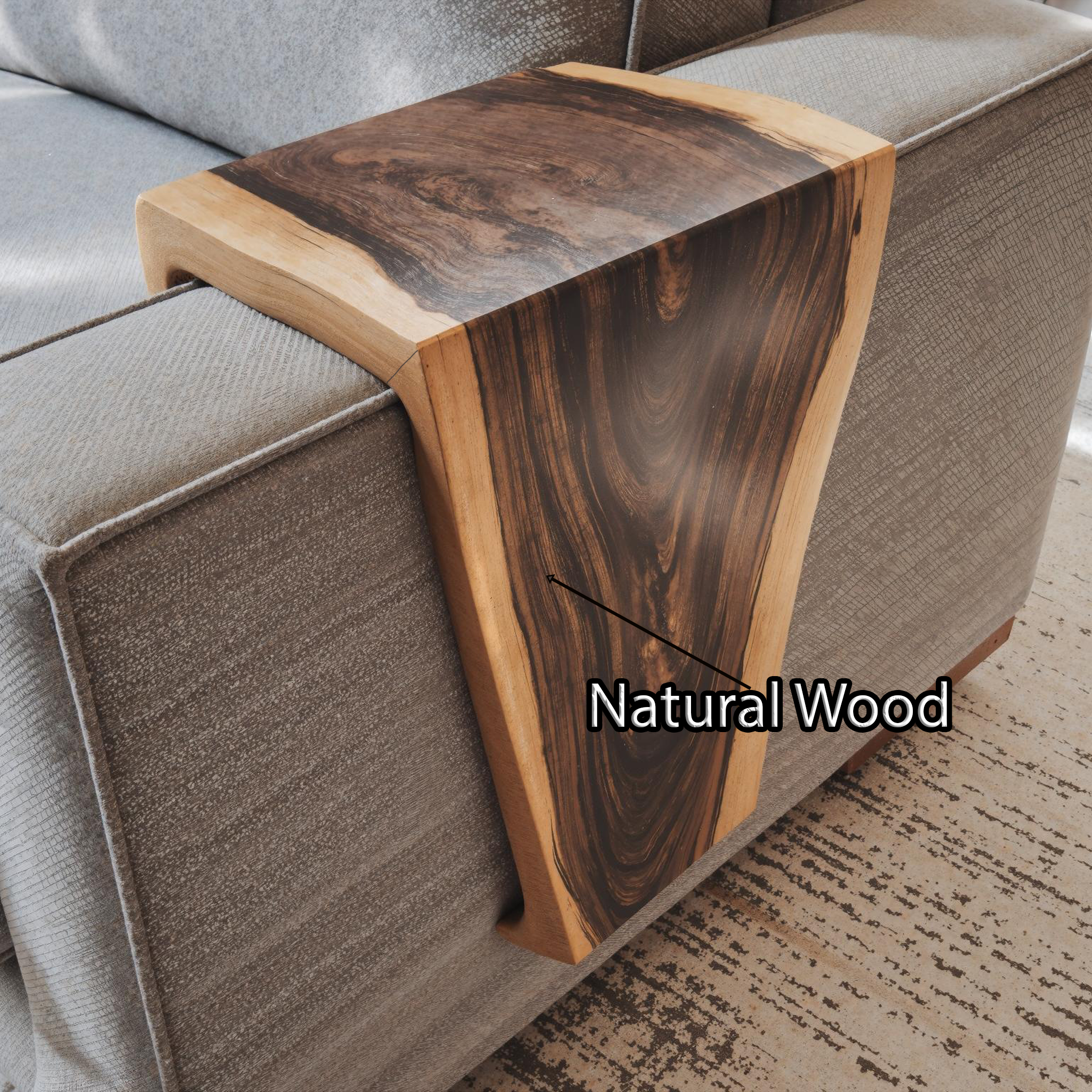 Handmade Armrest Table For Sofa With Natural Wood Design SILDTAR007