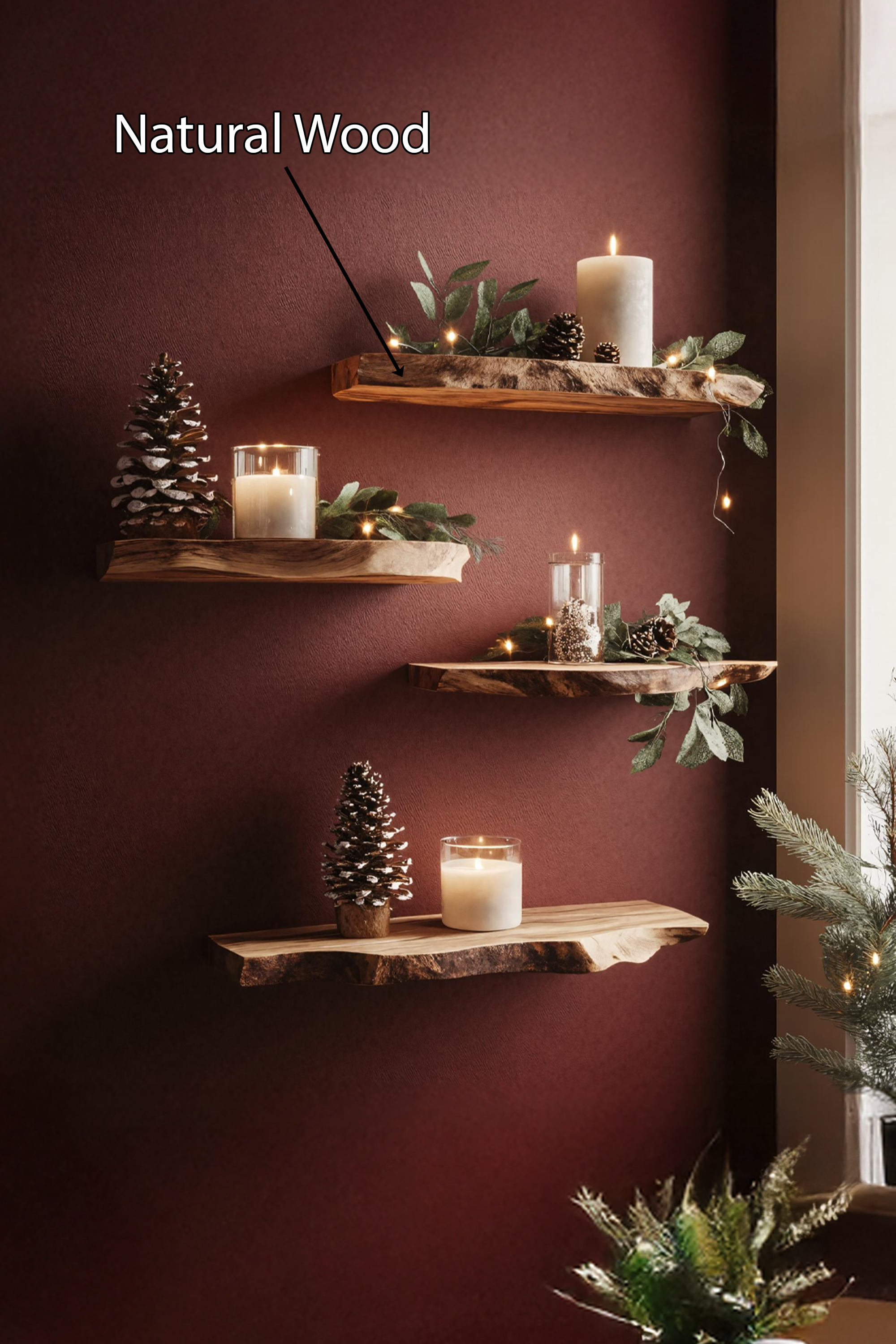 Farmhouse Solid Wood Floating Shelf For Bedroom Holiday Decoration SILDTTNCFL002