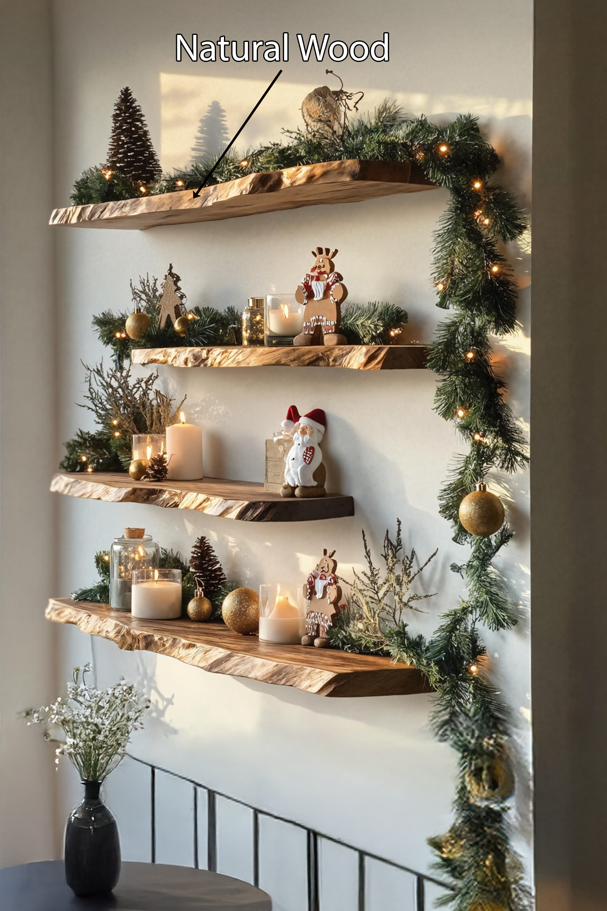 Farmhouse Solid Wood Floating Shelf For Holiday Bedroom Decoration SILDTTNCFL042