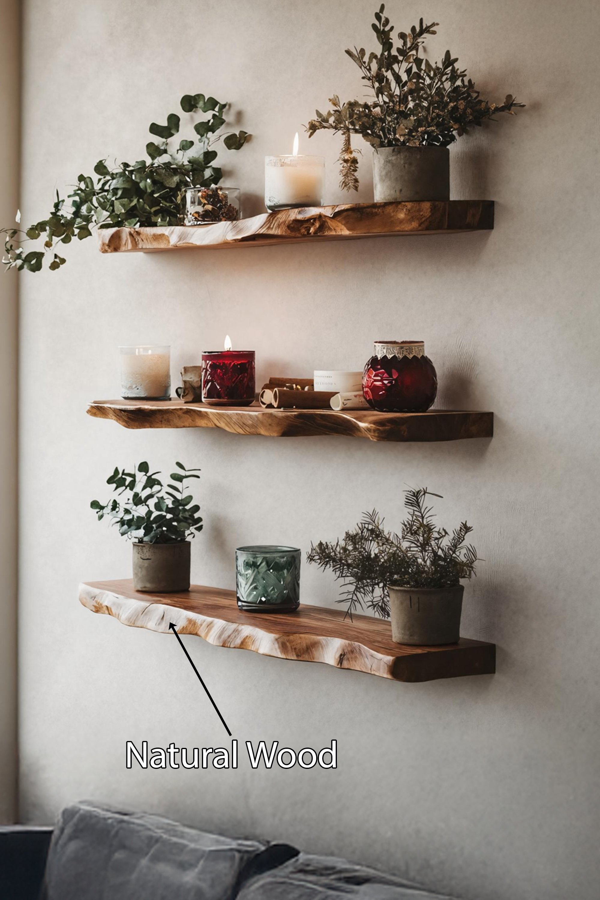 Modern Solid Wood Floating Shelf For Living Room Holiday Style SILDTTNCFL012