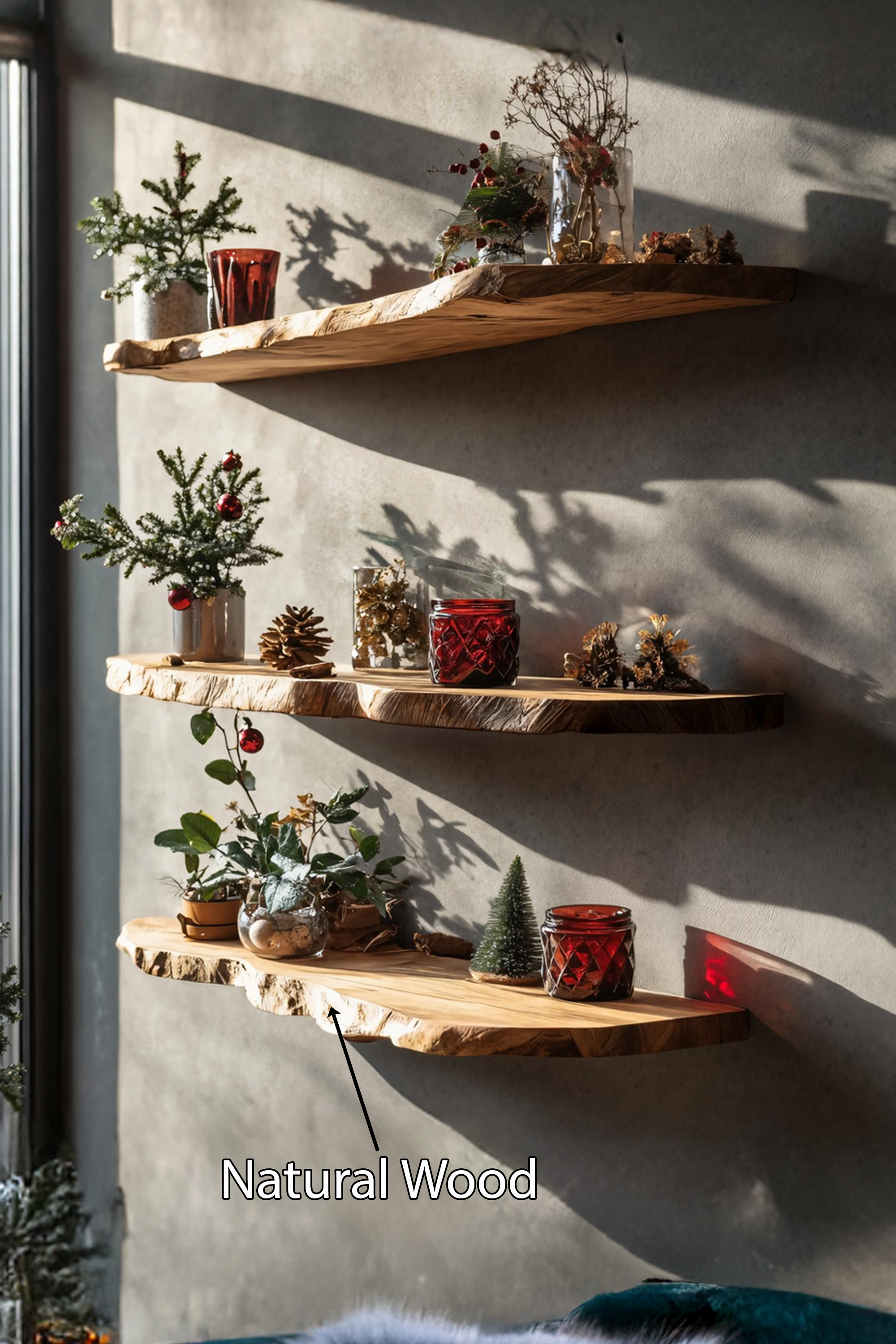 Modern Solid Wood Floating Shelf For Christmas Bedroom Furniture SILDTTNCFL020