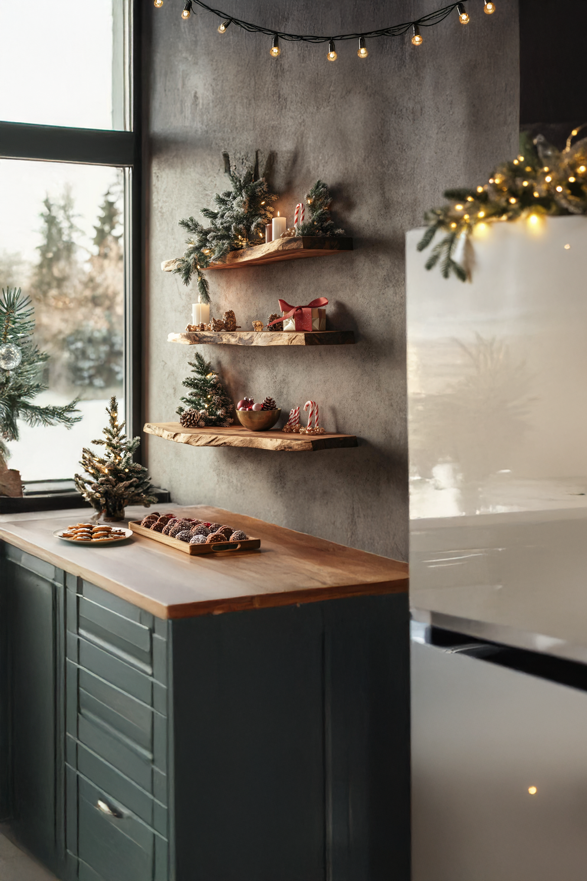 Farmhouse Wooden Floating Shelf For Christmas Entryway Living Room SILDTTNCFL046