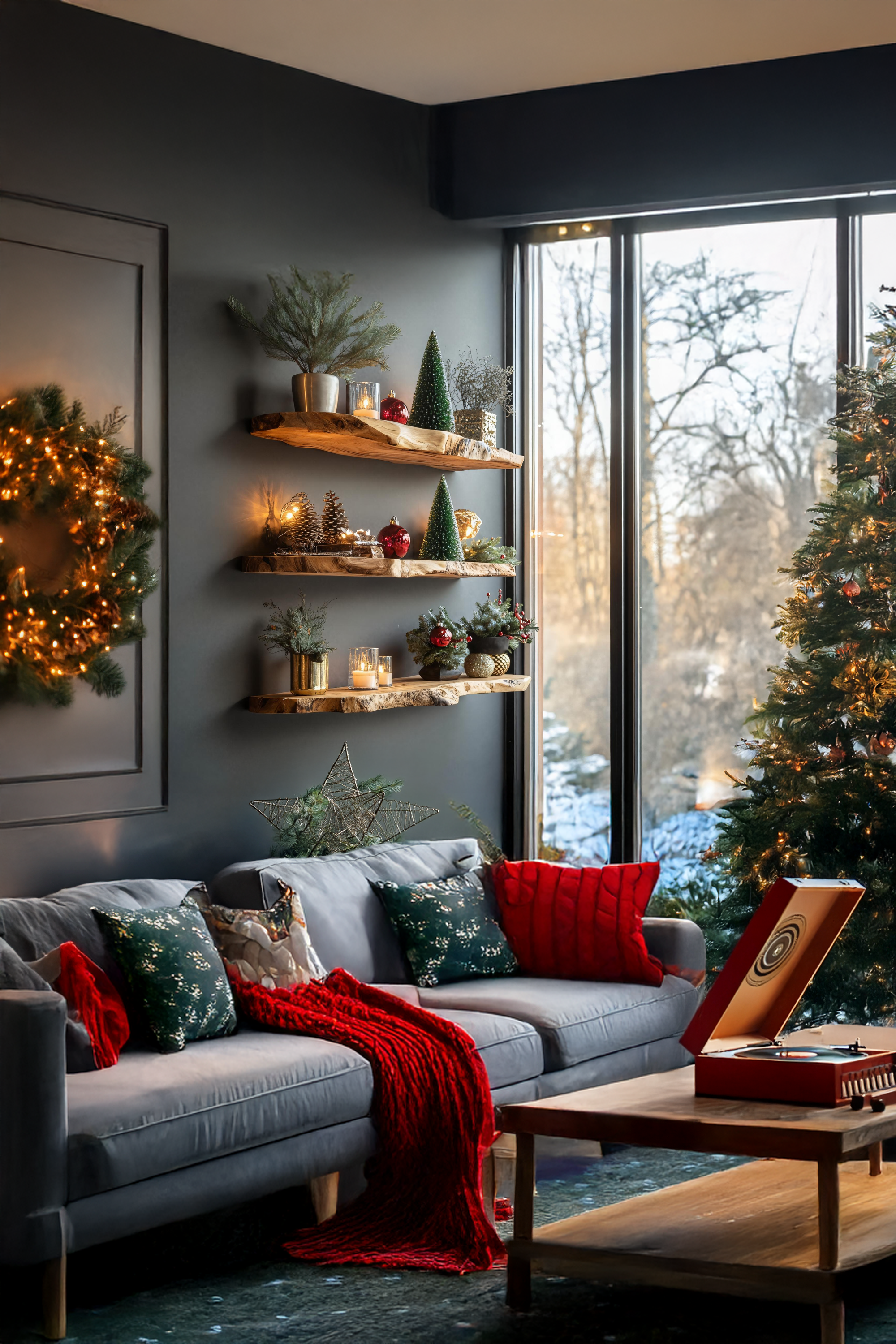 Farmhouse Live Edge Floating Shelf For Xmas Living Room Decoration SILDTTNCFL018