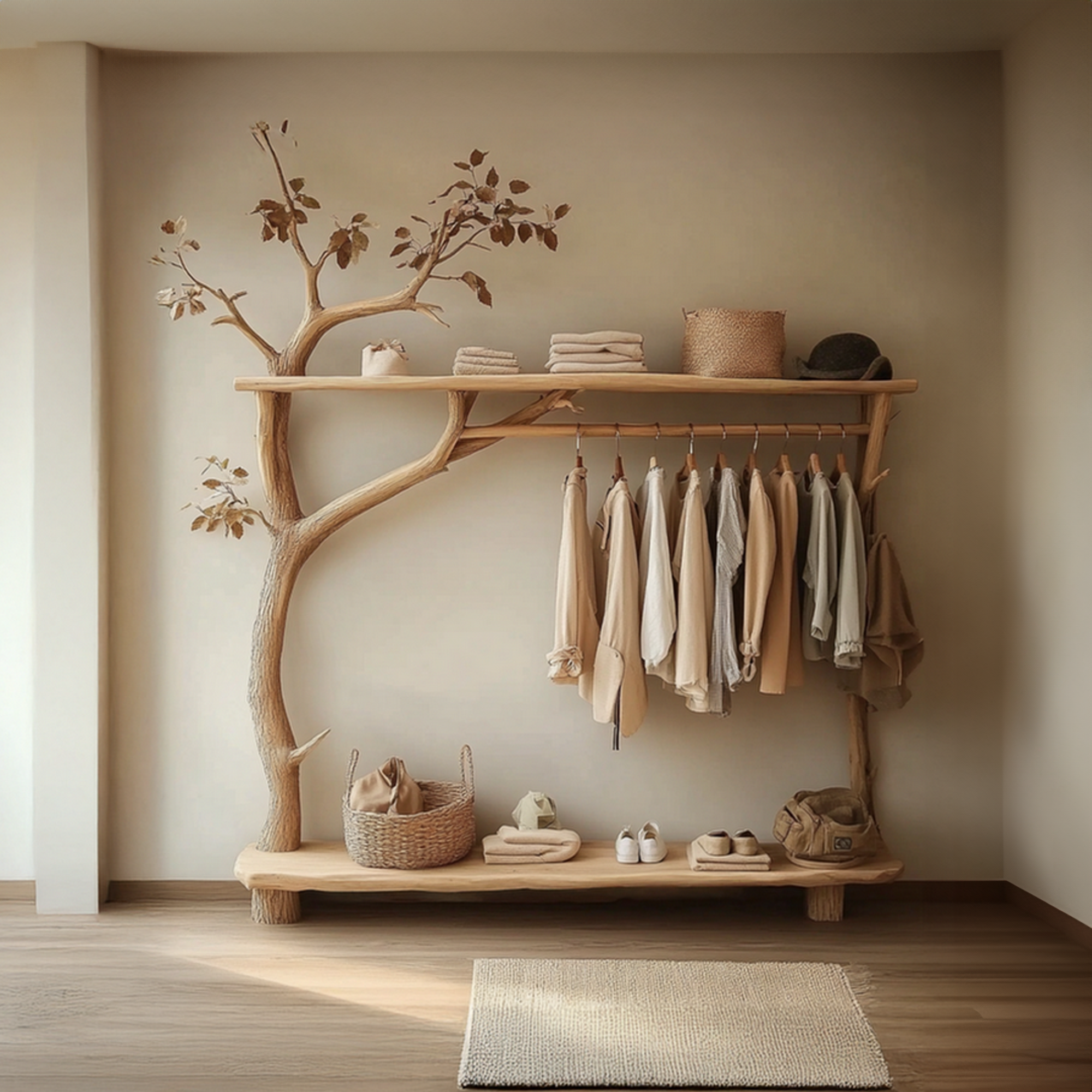 Tree Coat Rack Hanging Clothes Handmade Decor Room Gift SINLTB142