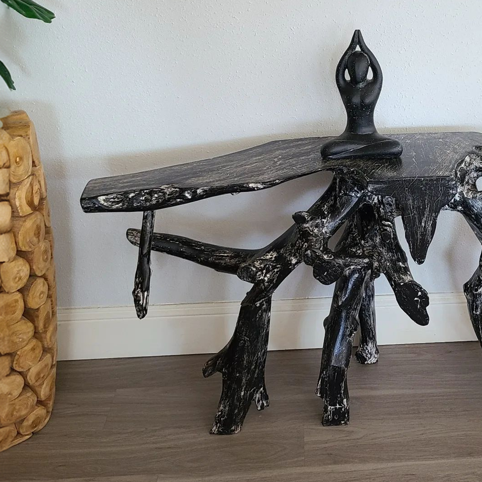 Teak Root Black Coffee Table SINLCF005