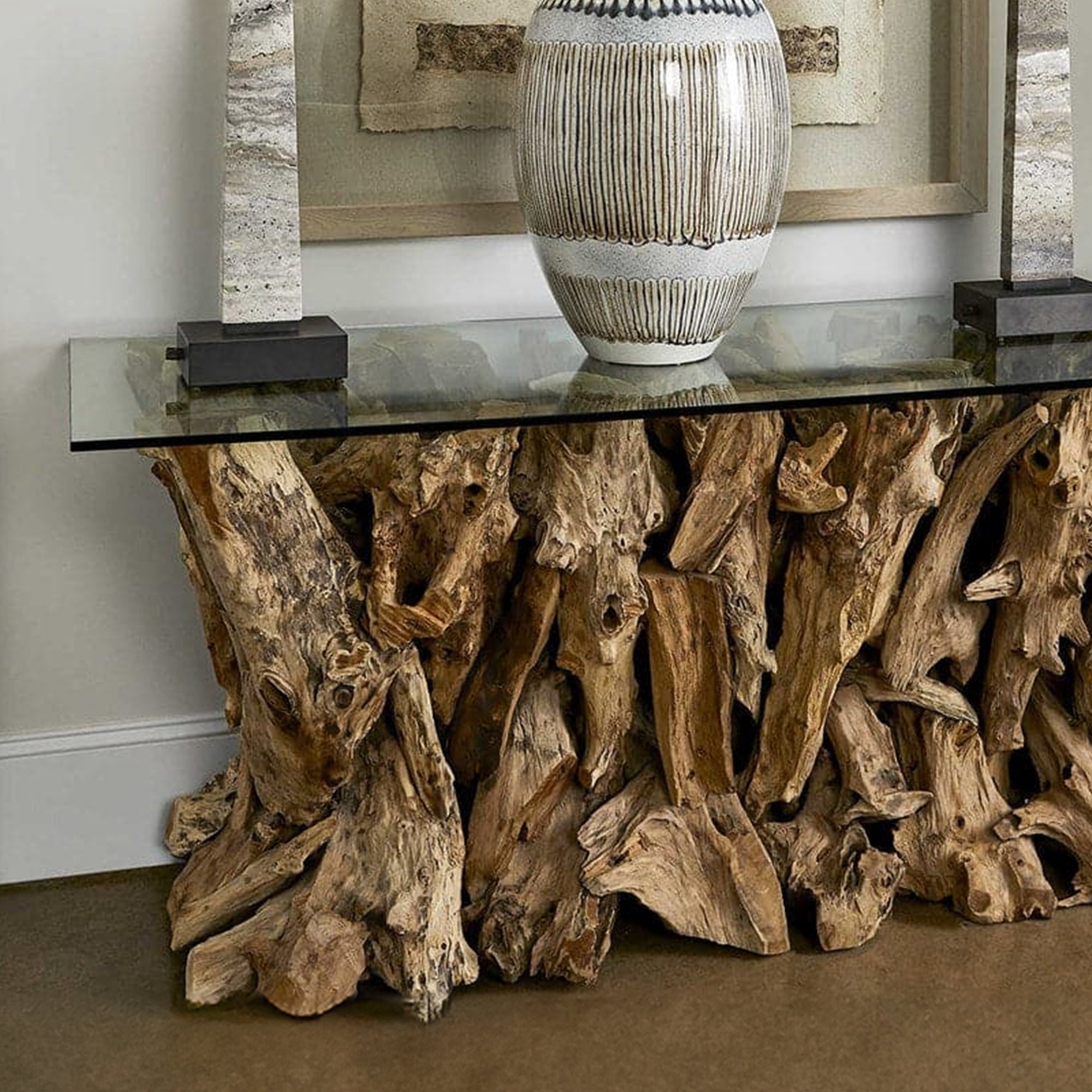 Teak Wood Root Coffee Table SINLCF007