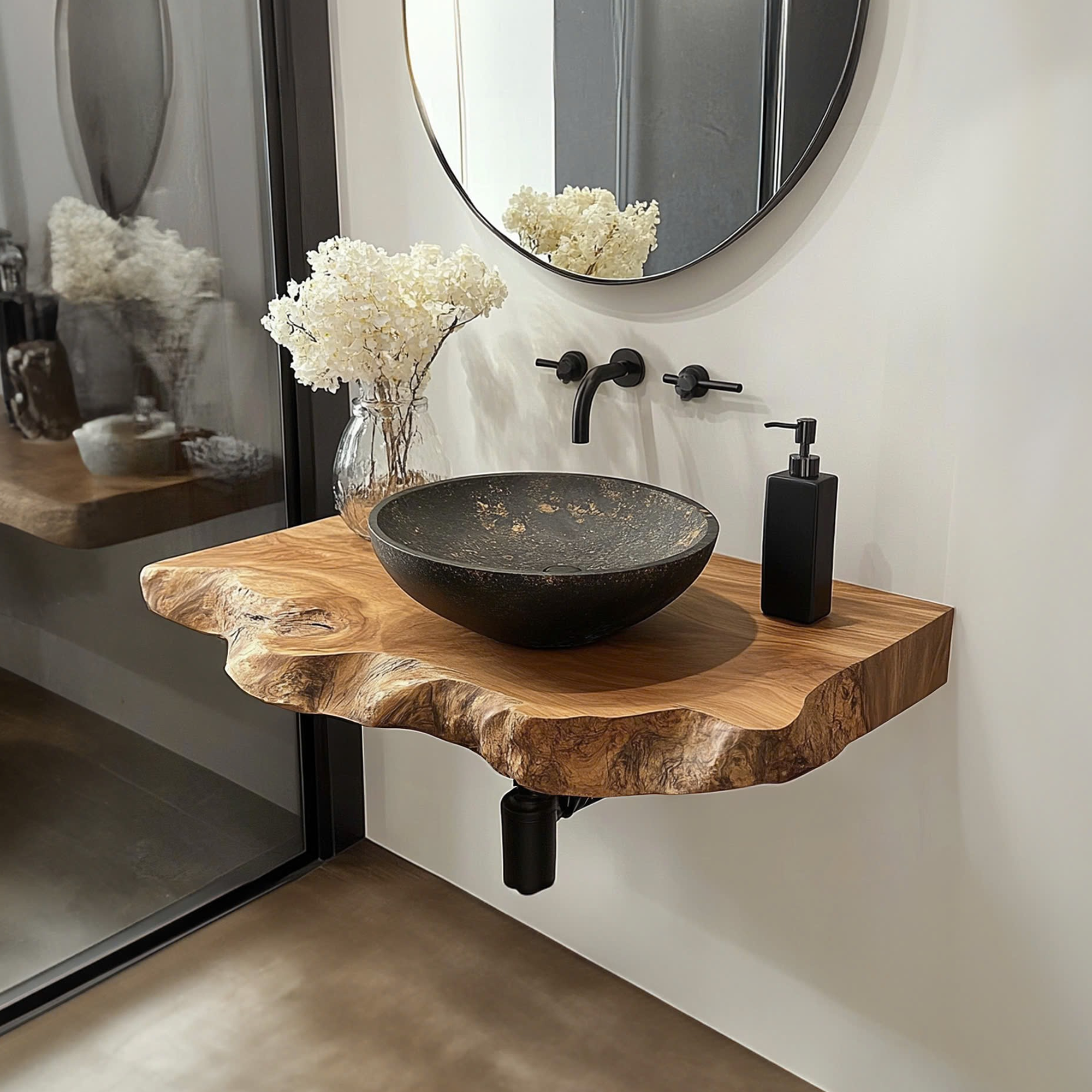 Handmade Bathroom Vanity Sink Shelf SINLBRV030