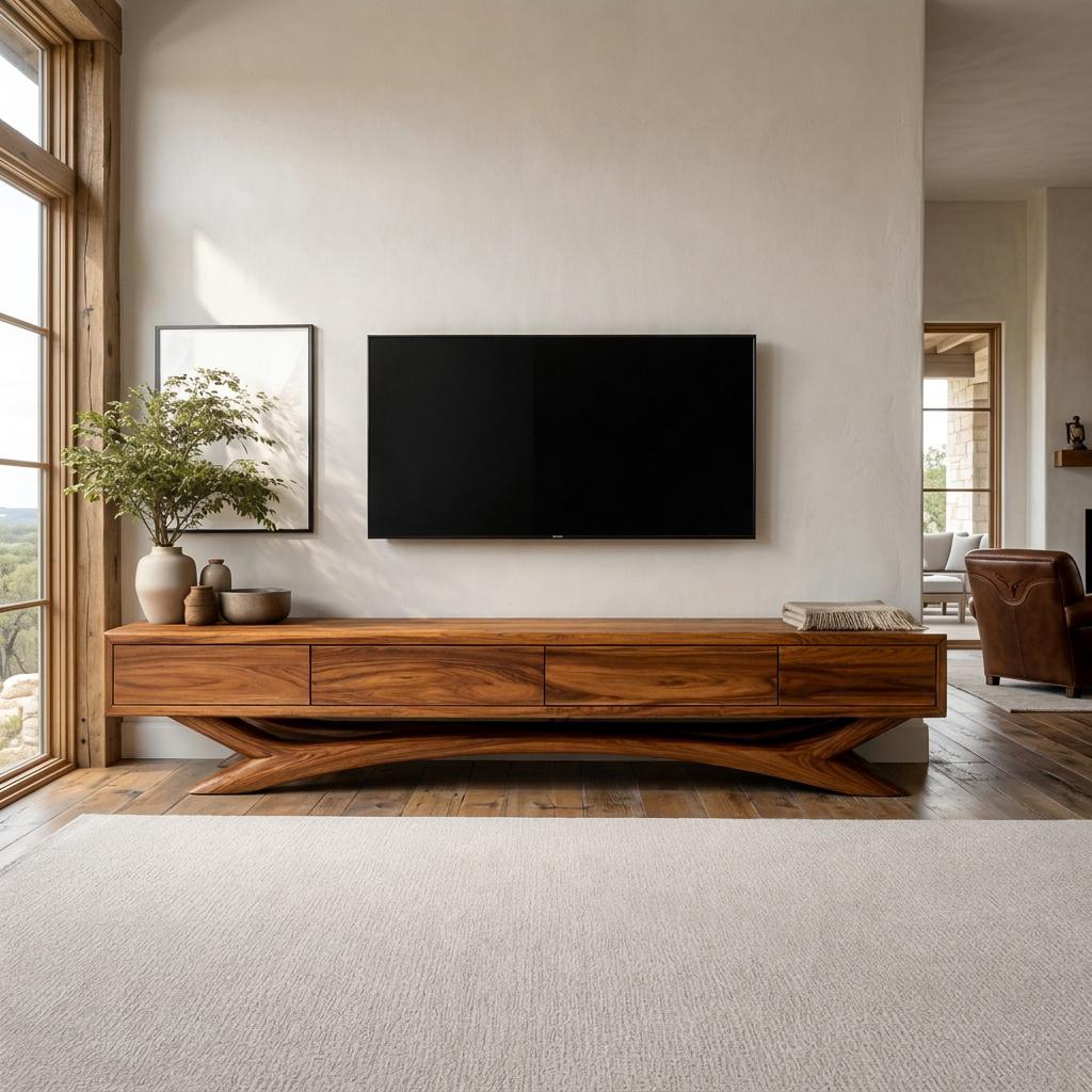 Modern TV Cabinet Curved Based Design For Living Room Furniture RTTHTTTVC053