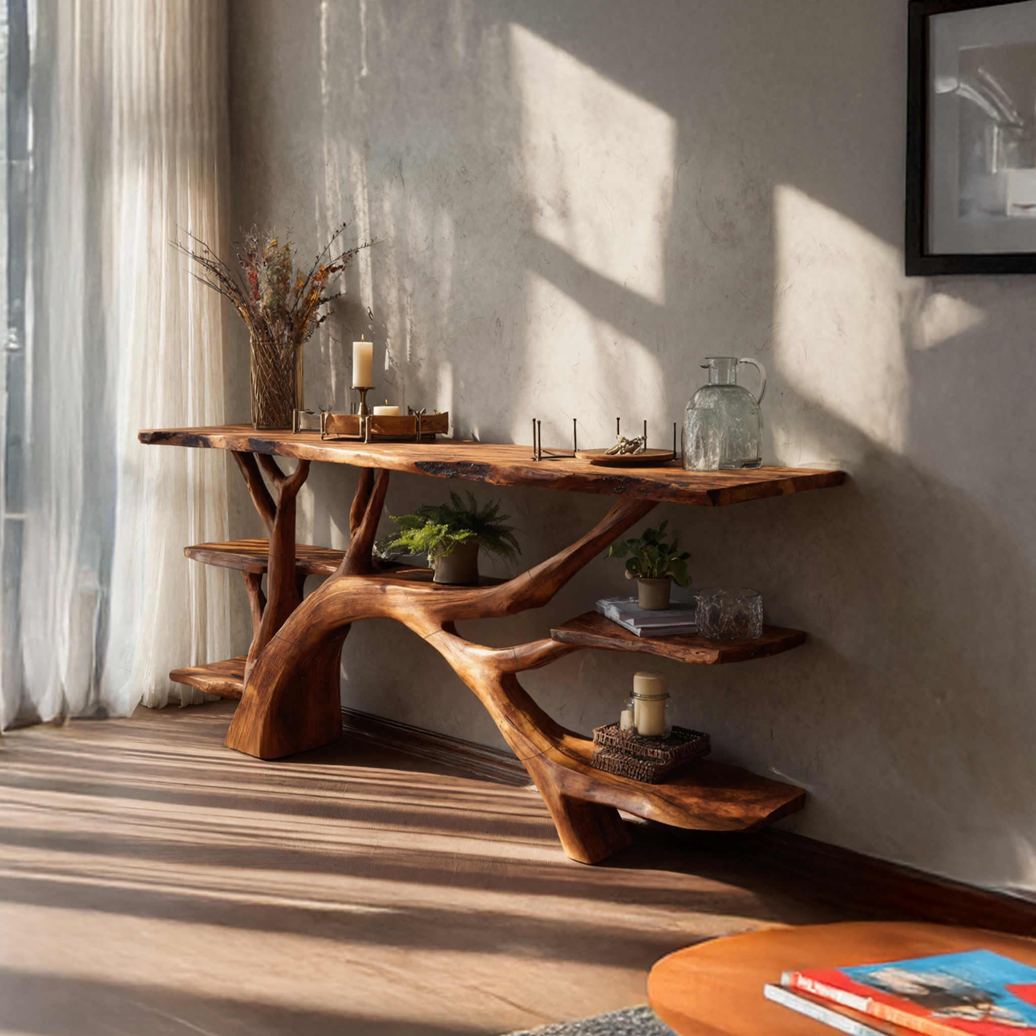 Mid Century Solid Wood Console Table For Modern Home Furniture Decor SILDTTNCS056