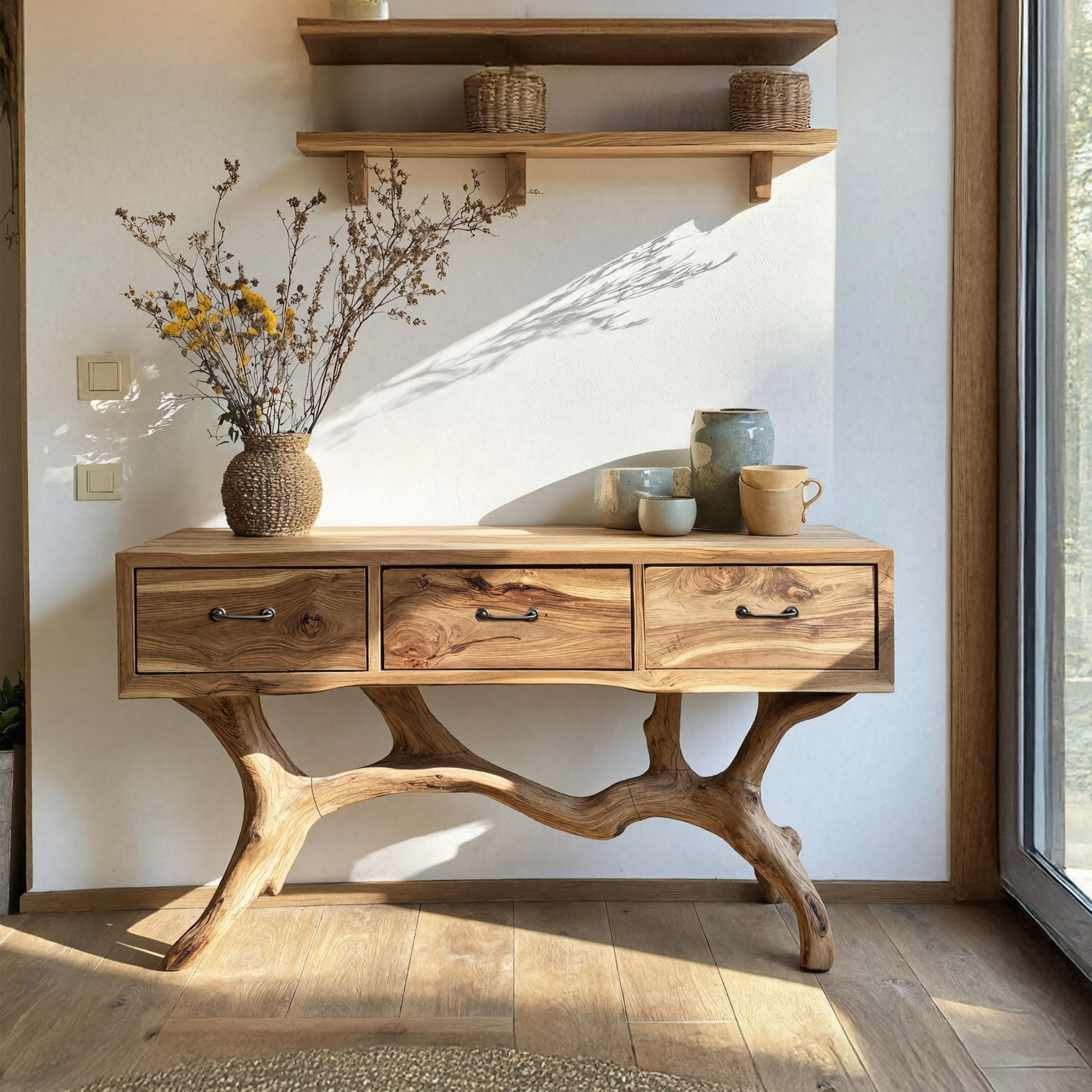 Handcrafted Live Edge Entryway Table For Living Room Modern Farmhouse SILDTTRCS019