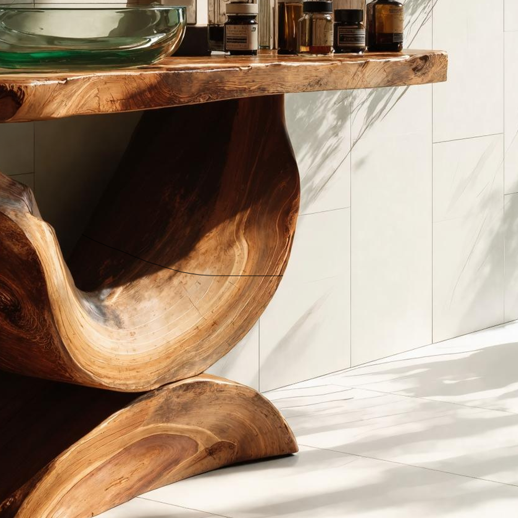 Mid Century Solid Wood Vanity For Bathroom Furniture SILDTTNBRV015