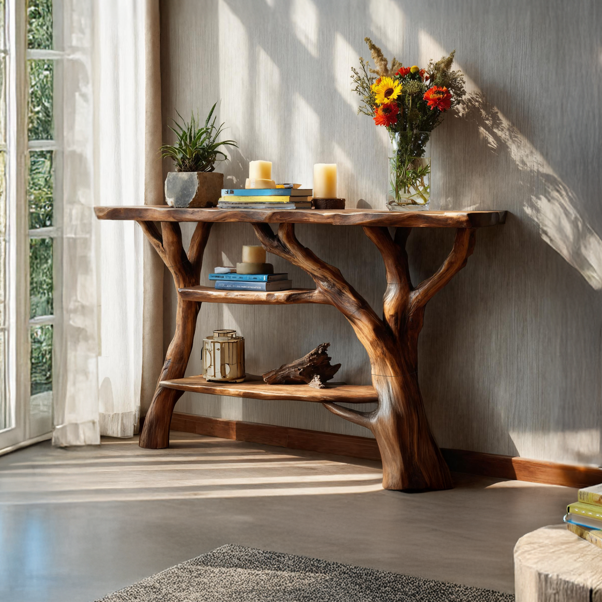 Handcrafted Solid Wood Console Table For Elegant Furniture Home Design SILDTTNCS067