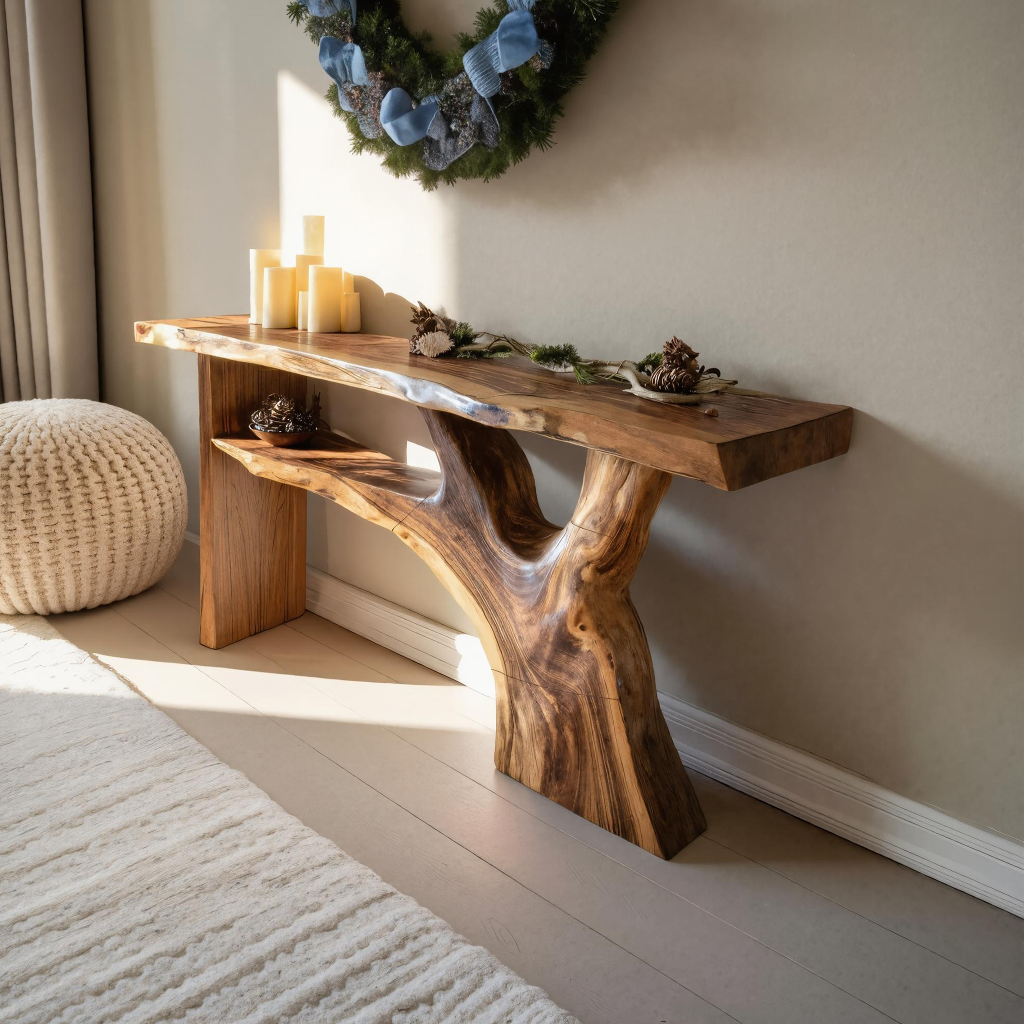 Mid Century Solid Wood Console Table For Holiday Home Decoration SILDTTNCSC005