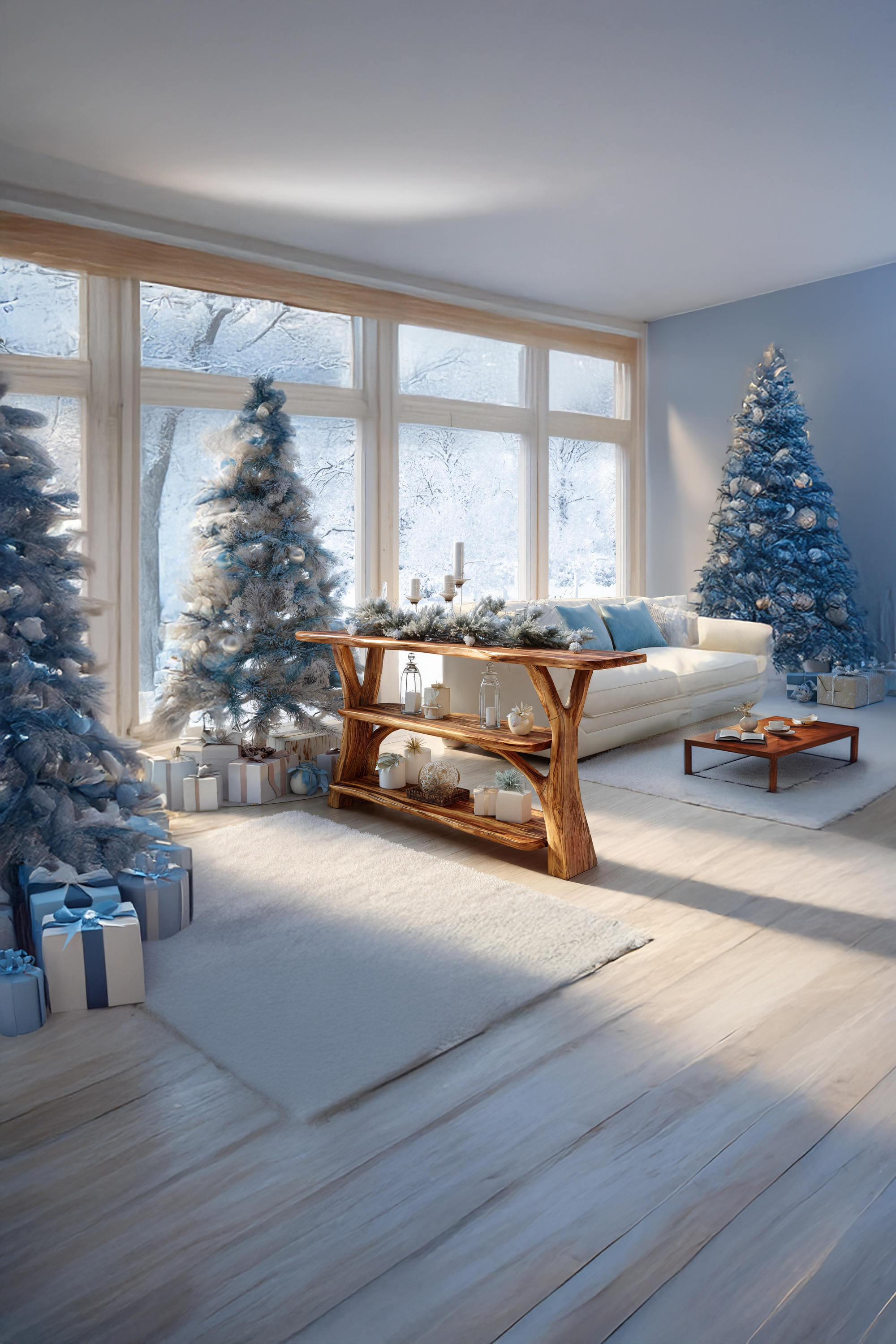 Mid Century Solid Wood Console Table For Entryway Design Holiday Gift Idea SILDTTRCSC005