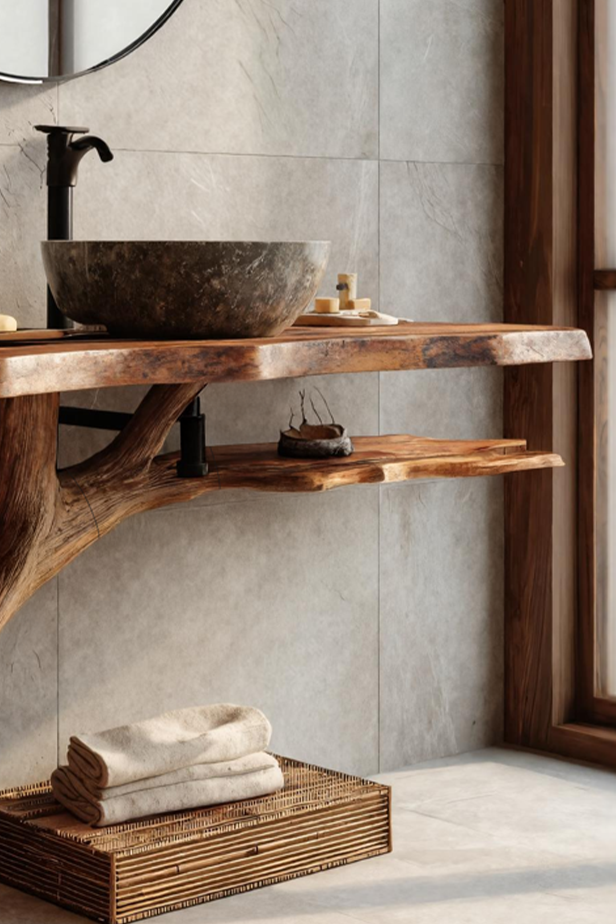 Modern Solid Wood Vanity For Contemporary Bathroom Furniture Decor SILDTTNBRV032