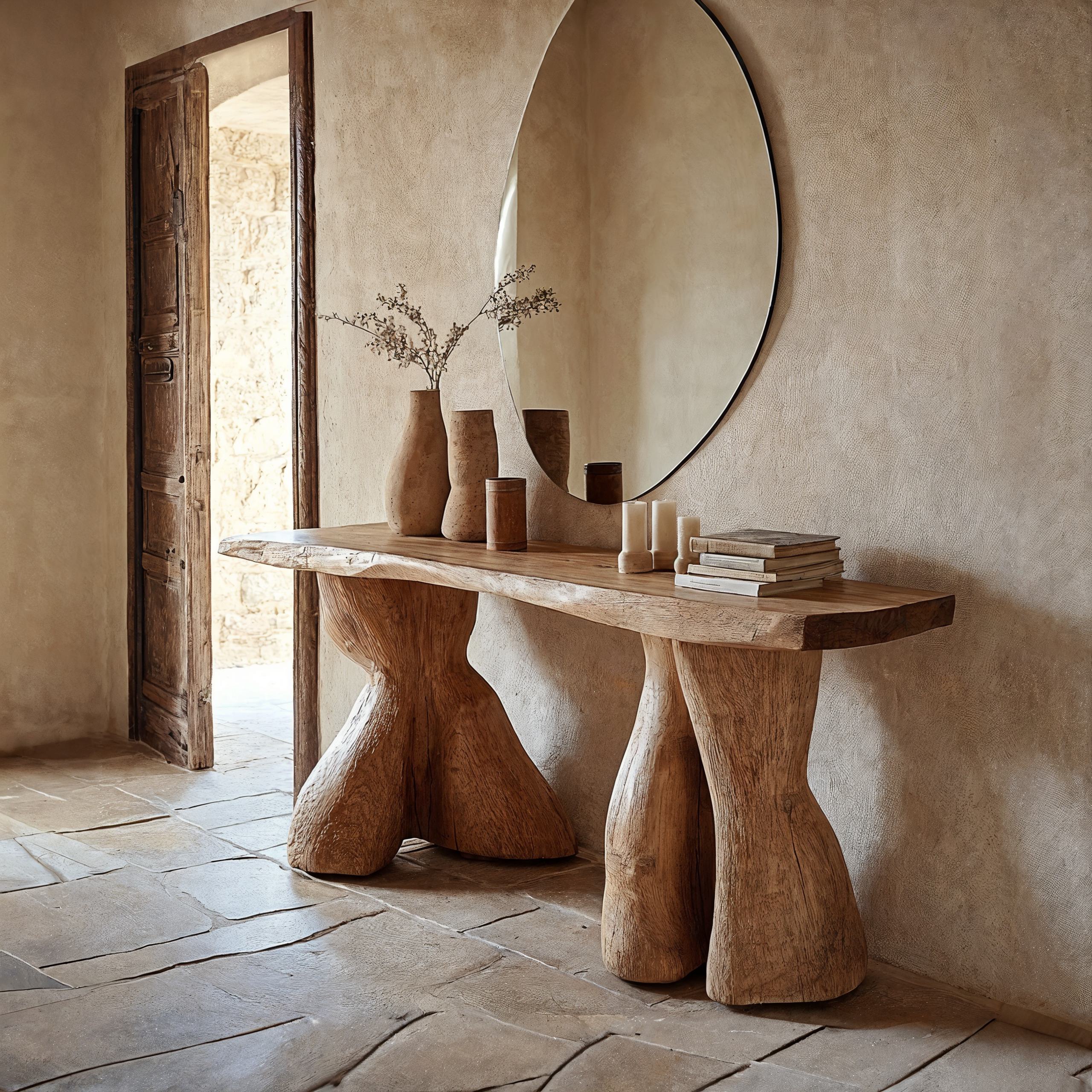 Entry Console Table Solid Wood SILDTCS029