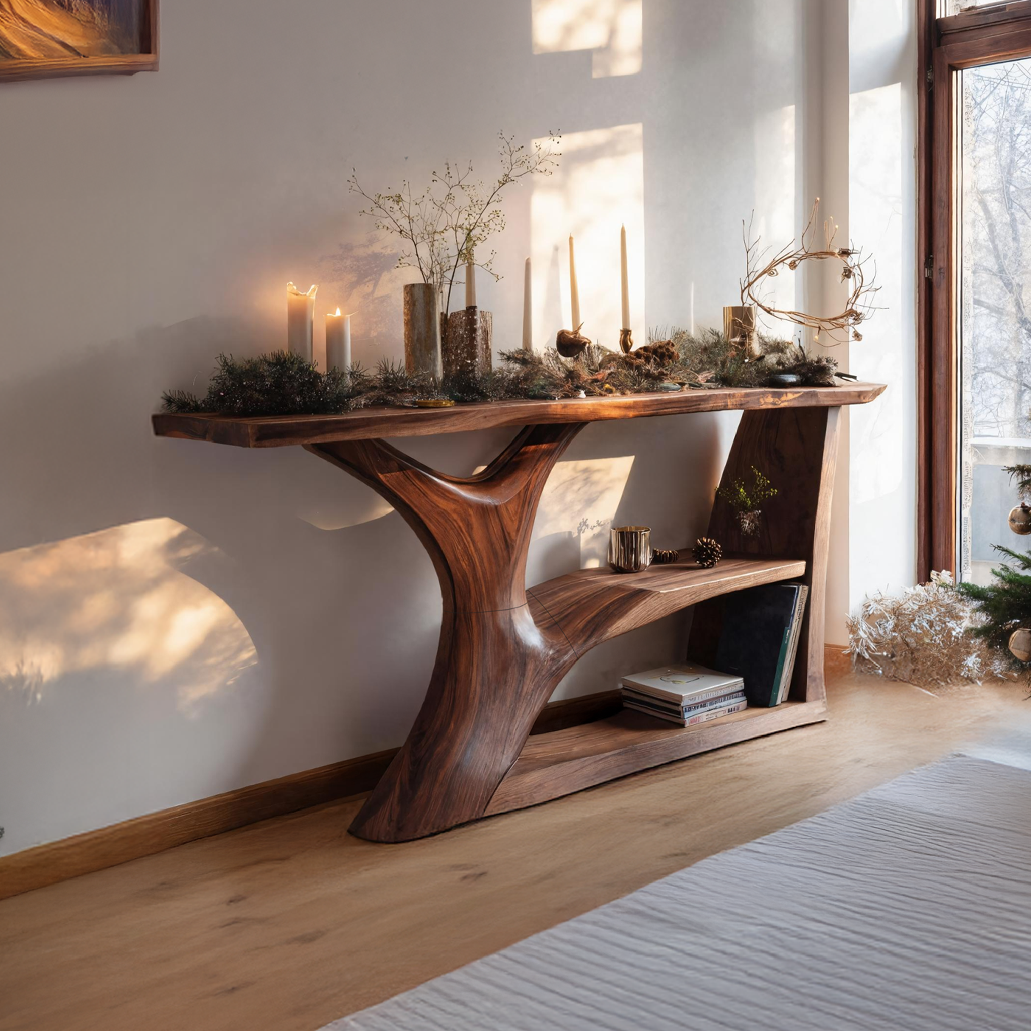 Modern Wooden Console Table For Holiday Living Room Furniture SILDTTNCSC007