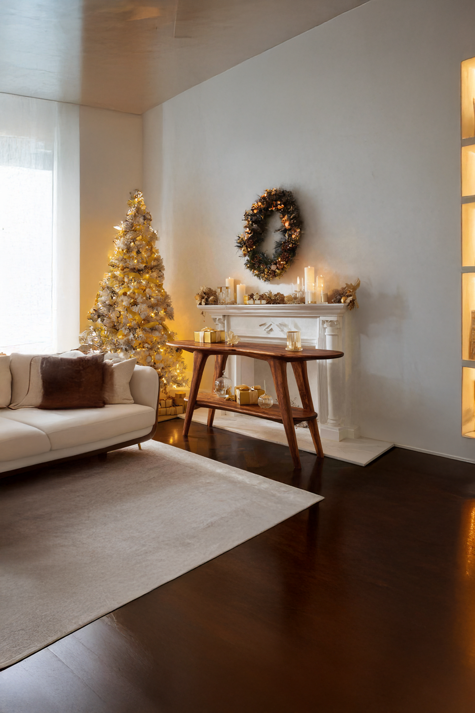 Mid Century Wooden Live Edge Console Table For Entryway Design Christmas SILDTTRCSC001