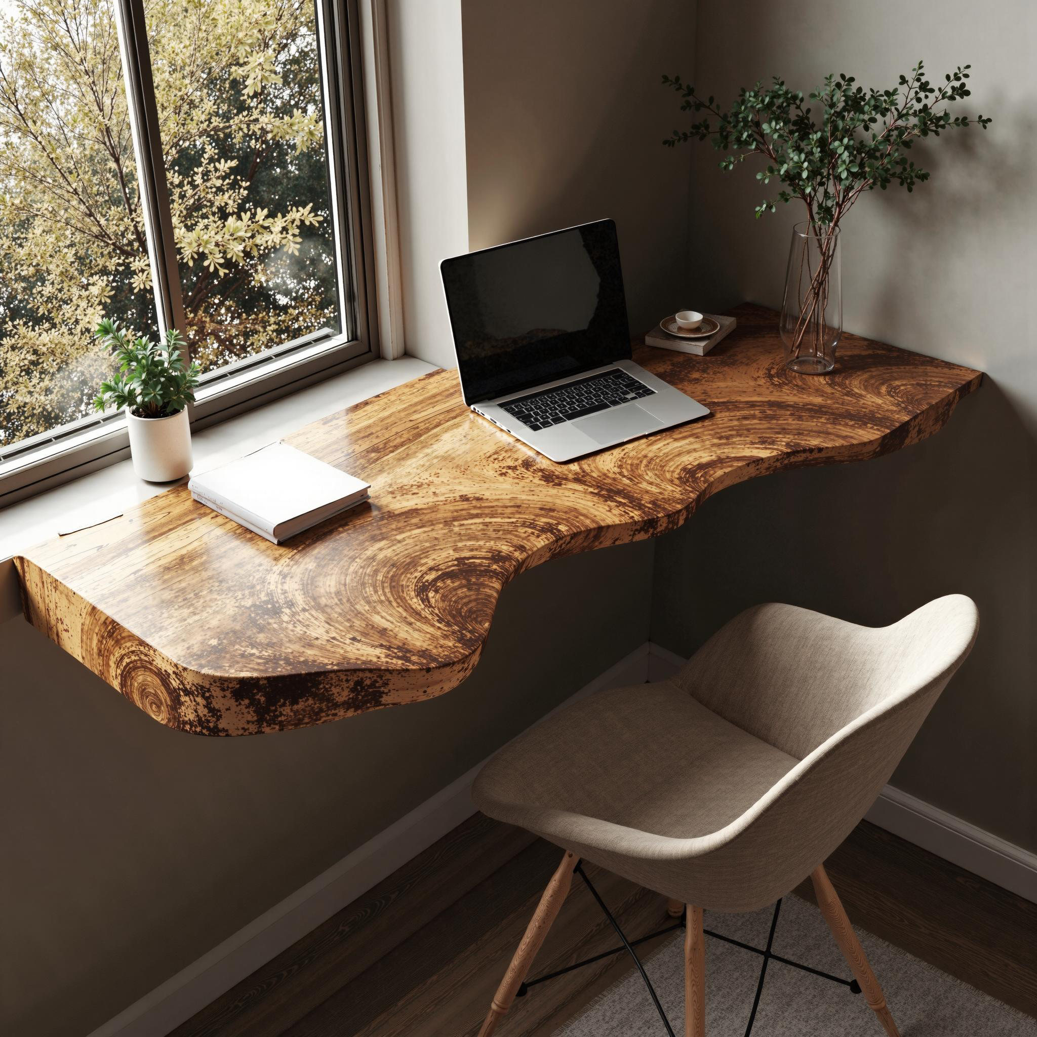 Mid Century Wooden Floating Table For Living Room Decor SILDTFLD001