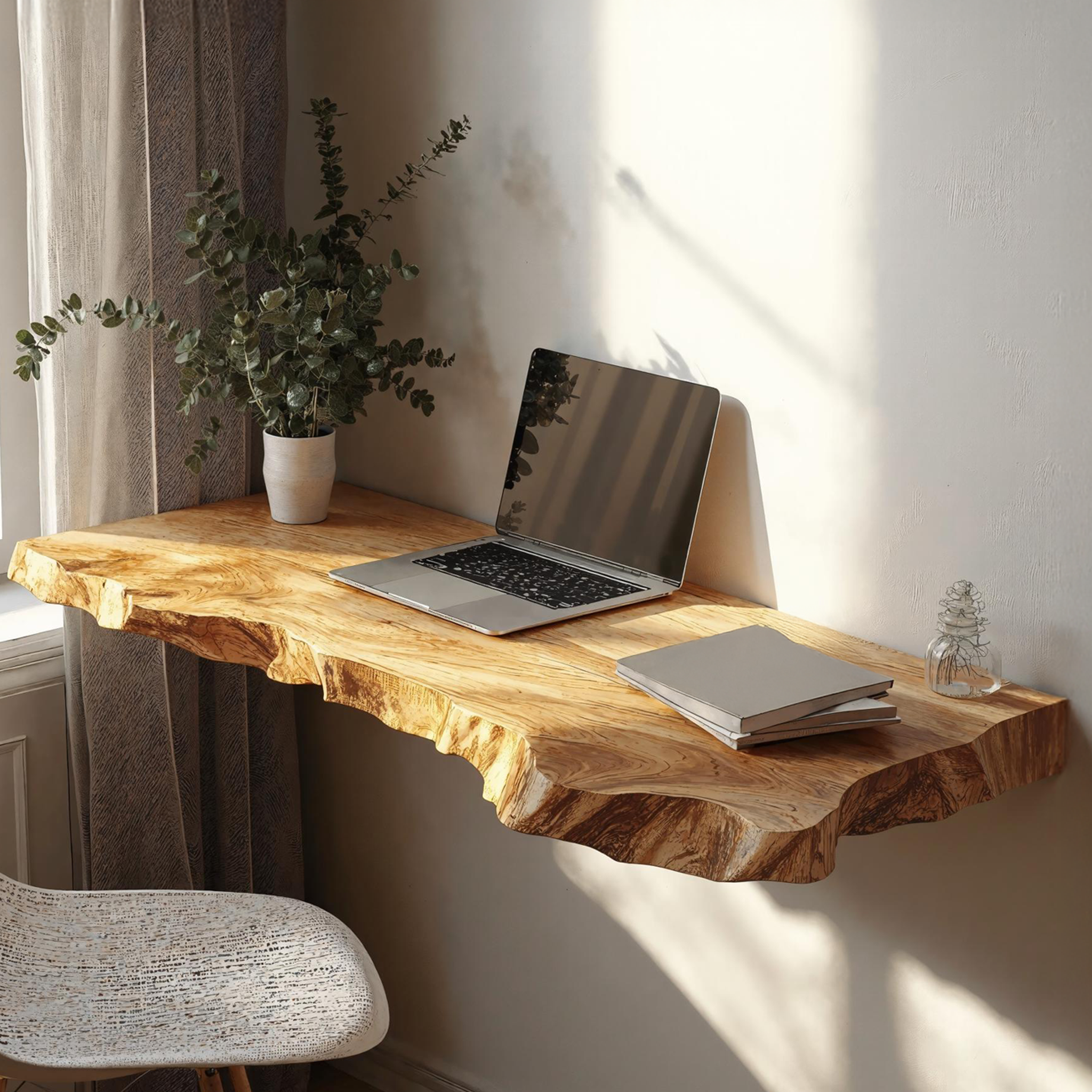 Farmhouse Solid Wood Floating Desk For Cozy And Functional Spaces SILDTTRFLD004