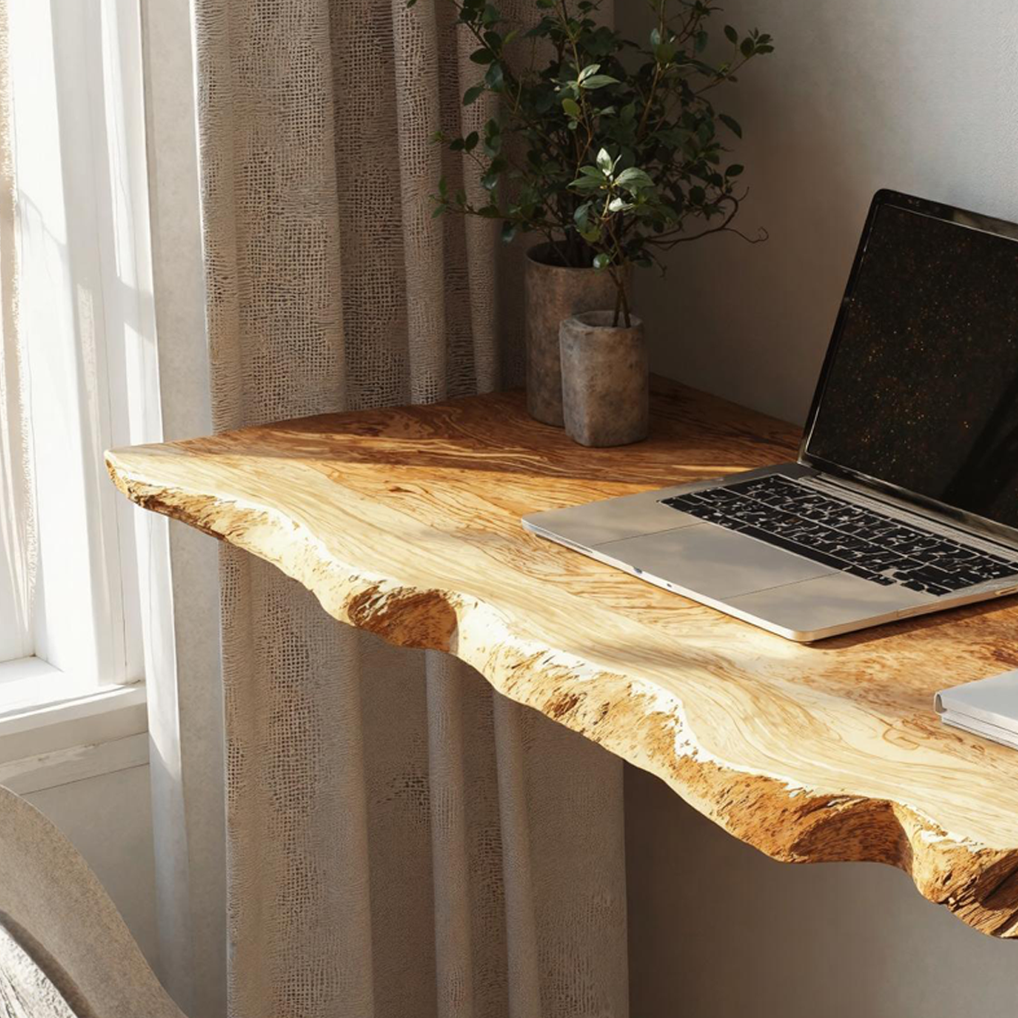 Rustic Wooden Floating Table For Thoughtful Bedroom Decoration SILDTTRFLD003