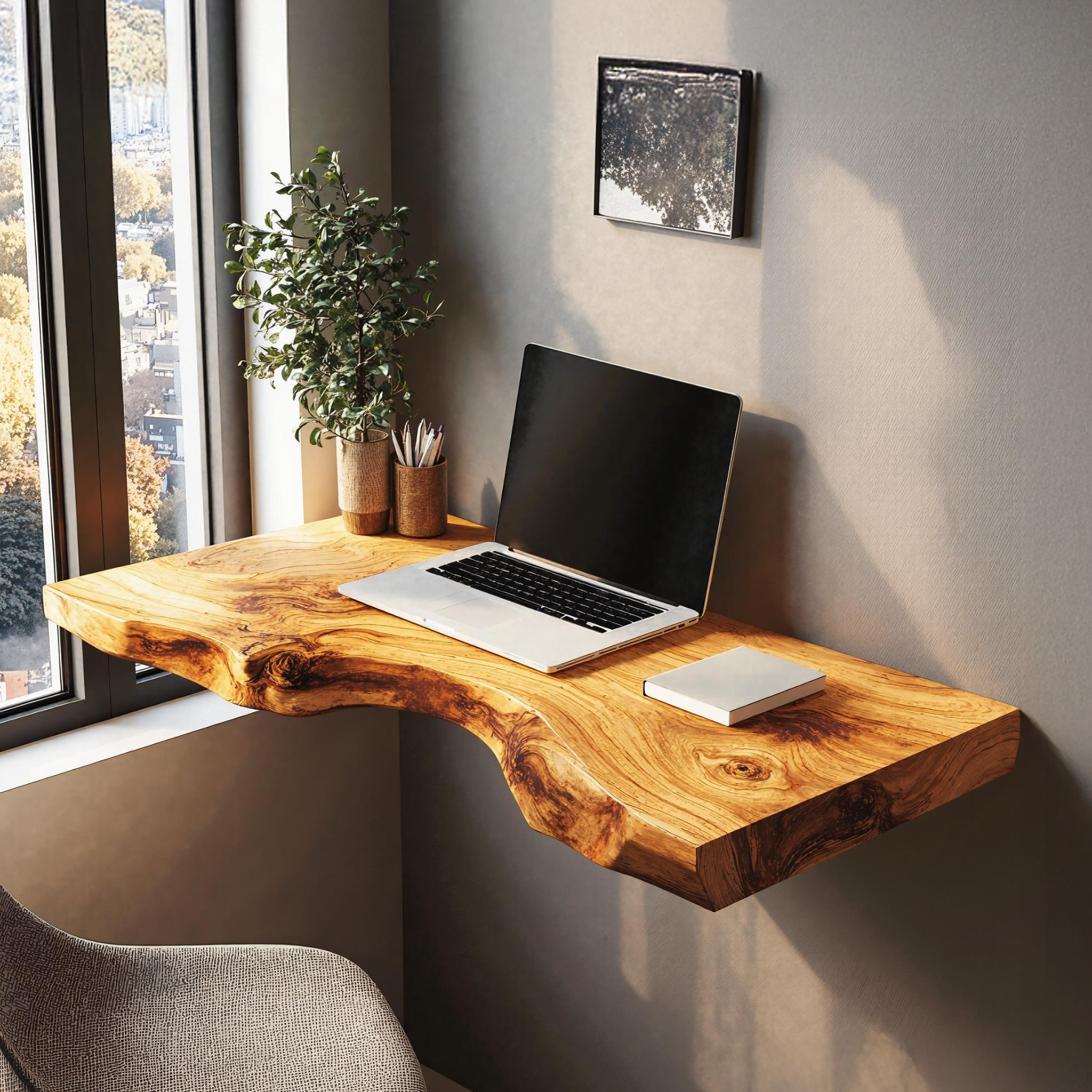 Mid Century Solid Wood Floating Desk For Smart And Elegant Decor SILDTTRFLD008