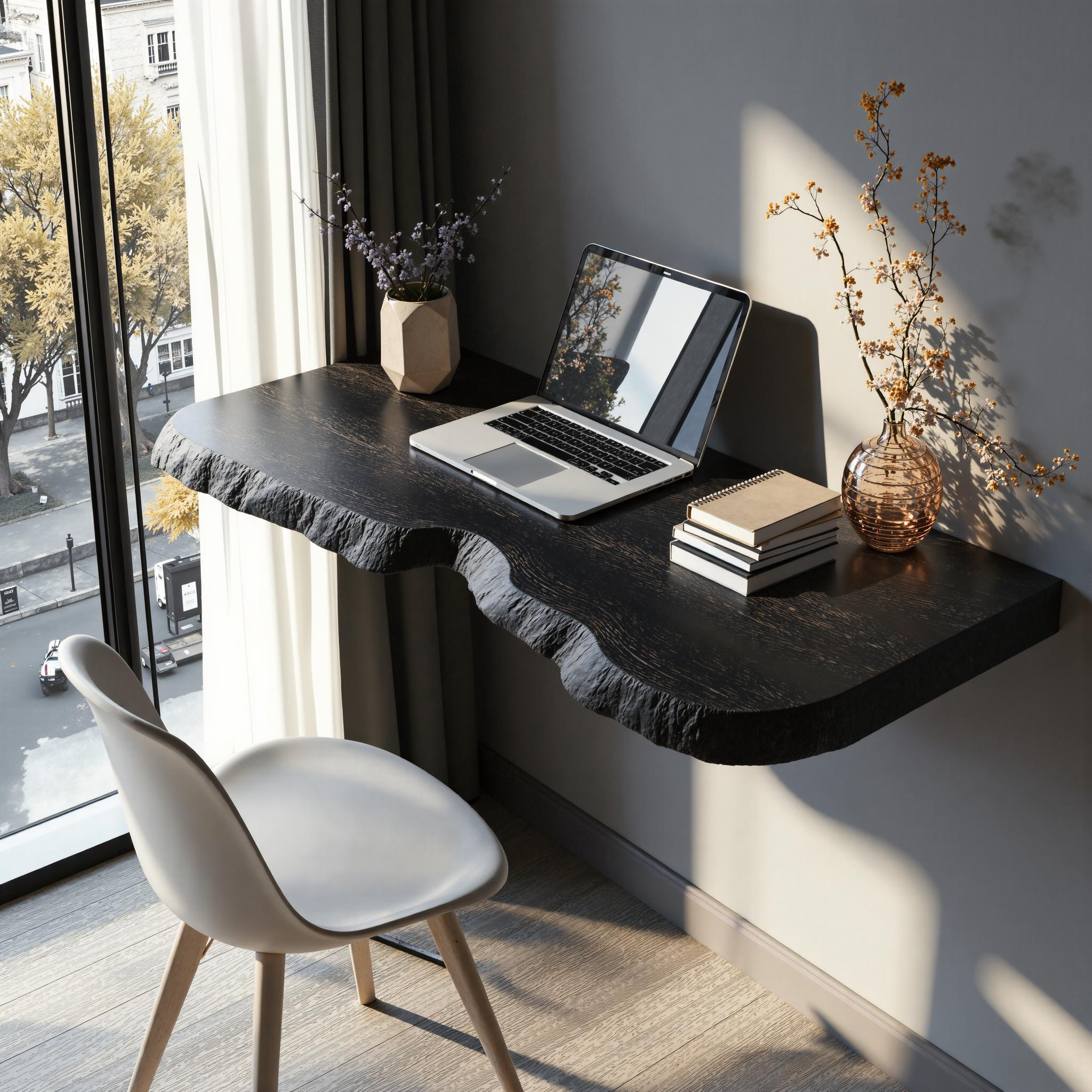 Vintage Solid Wood Floating Desk For Bedroom Decor SILDTFLD004