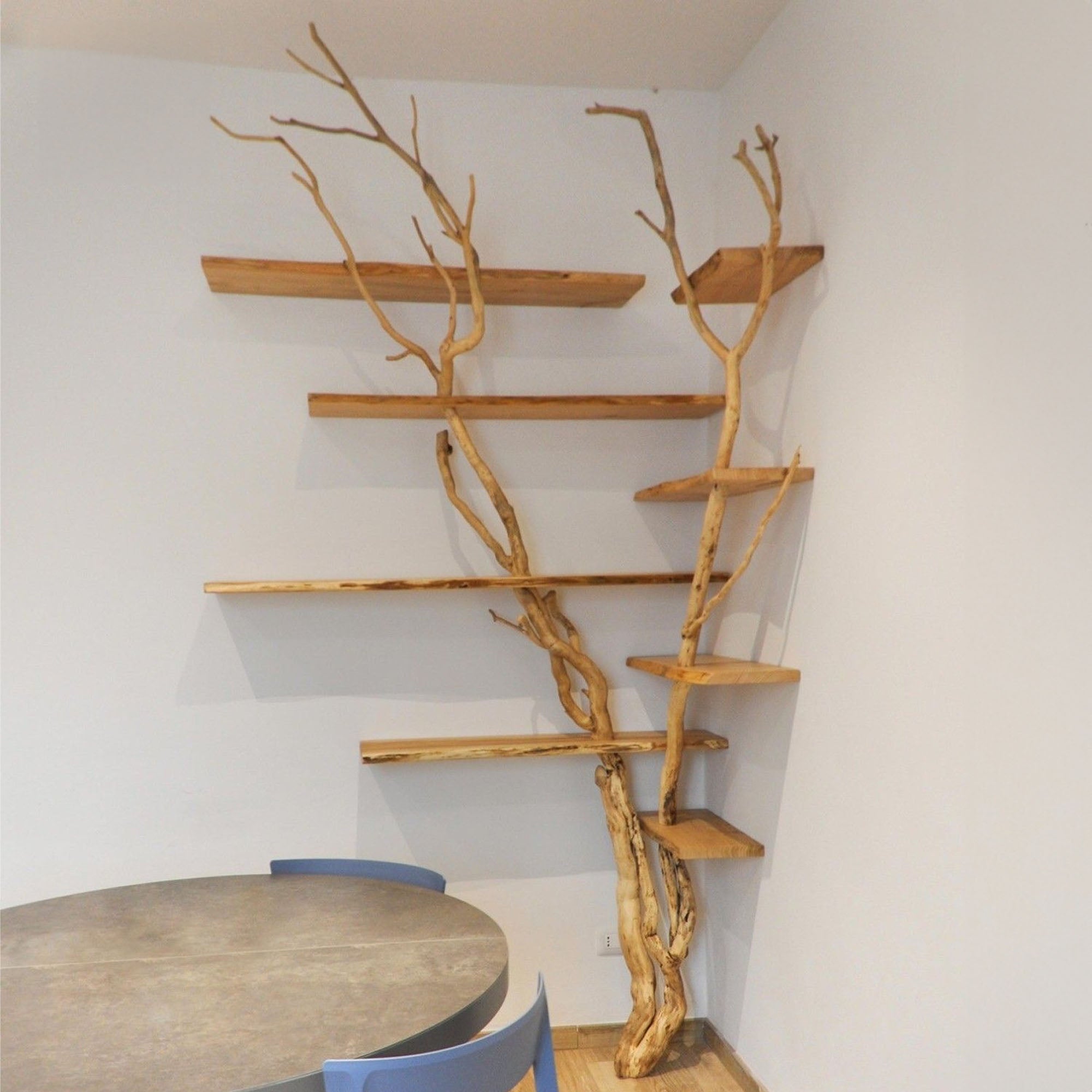 Contemporary Wild Mulberry Wood Tree Branch Shelf Gift For Reader SINLTB029