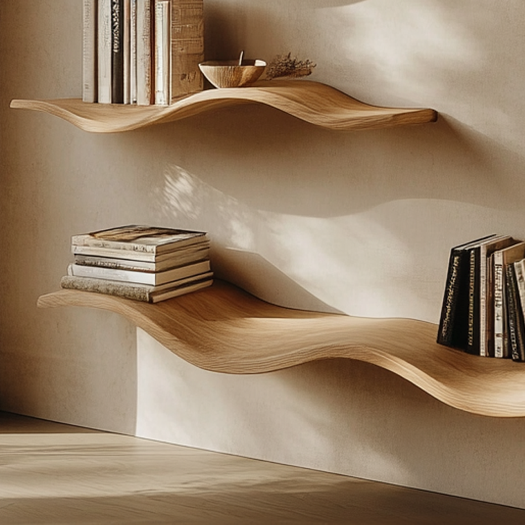 Custom Wood Floating Shelves Living Room New Year Home Decor SINLWV004