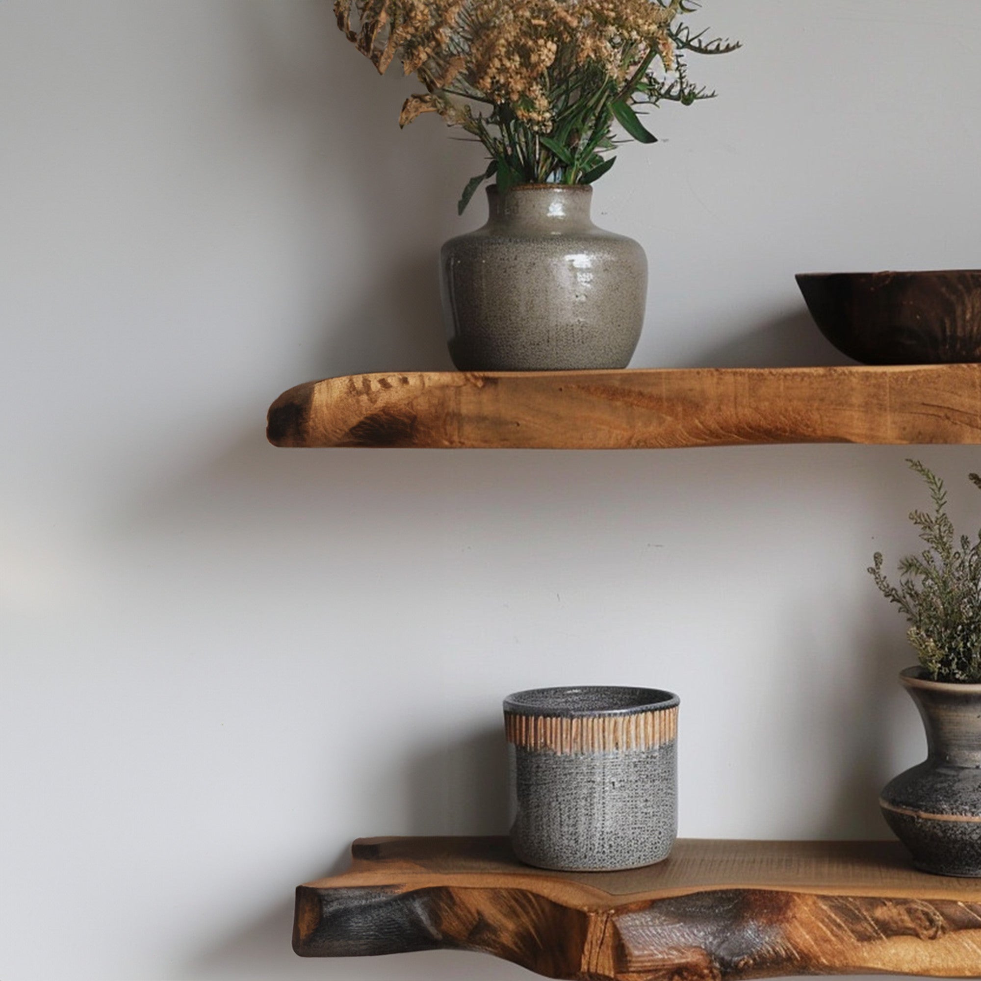 Solid Wood Floating Wall Shelf SINLFL030