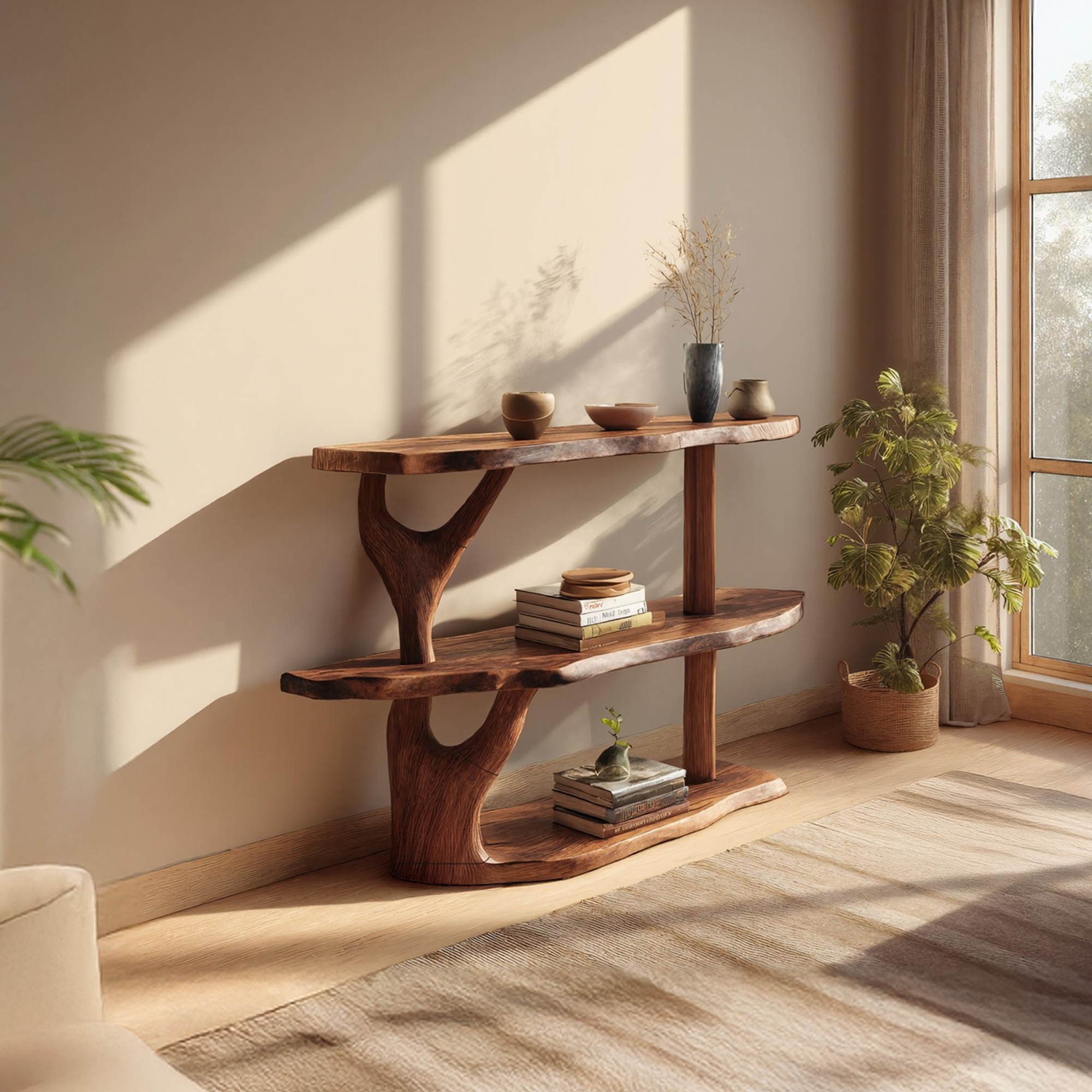 Handcrafted Solid Wood Console Table For Living Room Modern Decor SILDTTRCS034