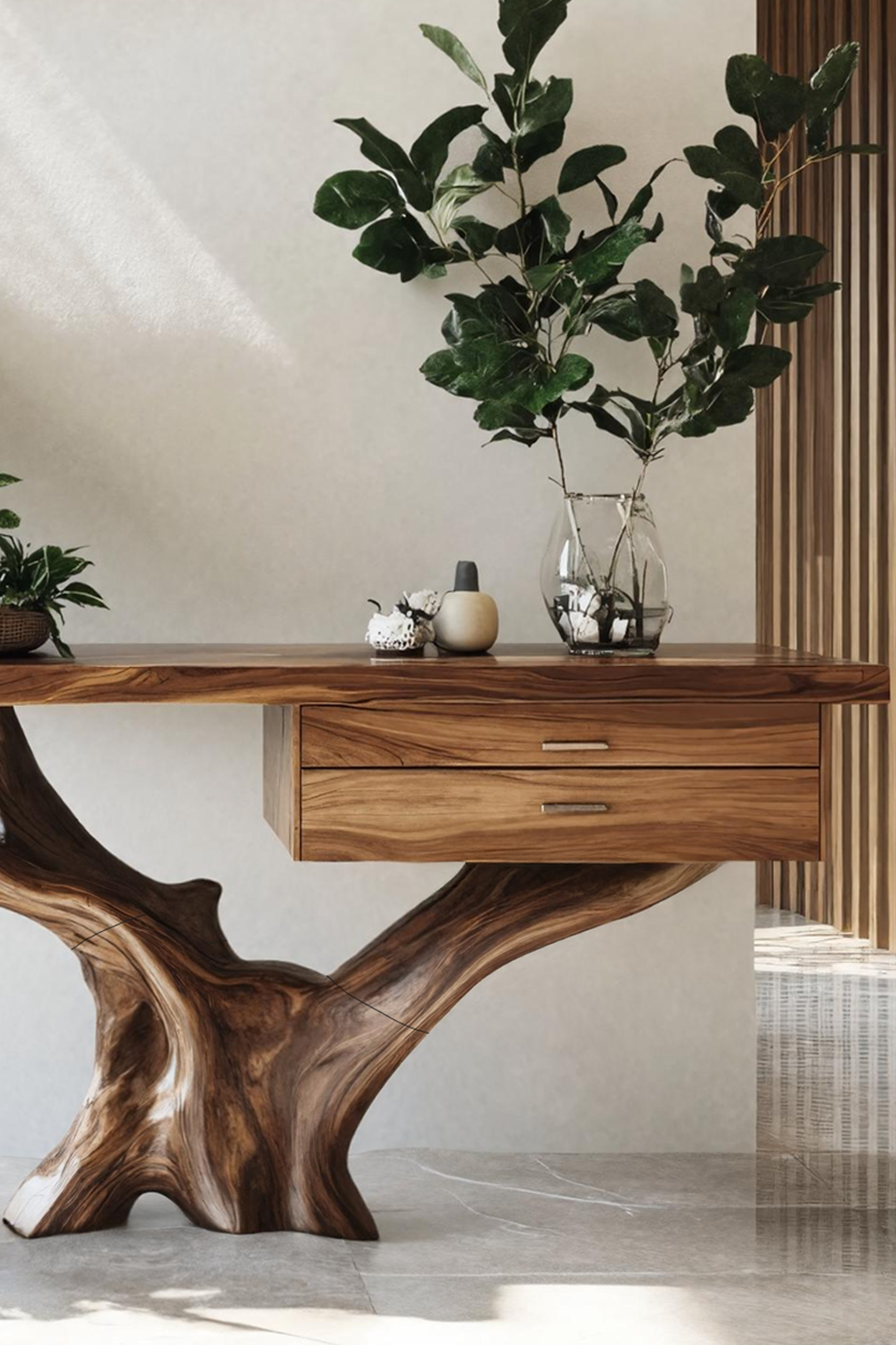Mid Century Wooden Console Table For Living Room Modern Decor SILDTTRCS001
