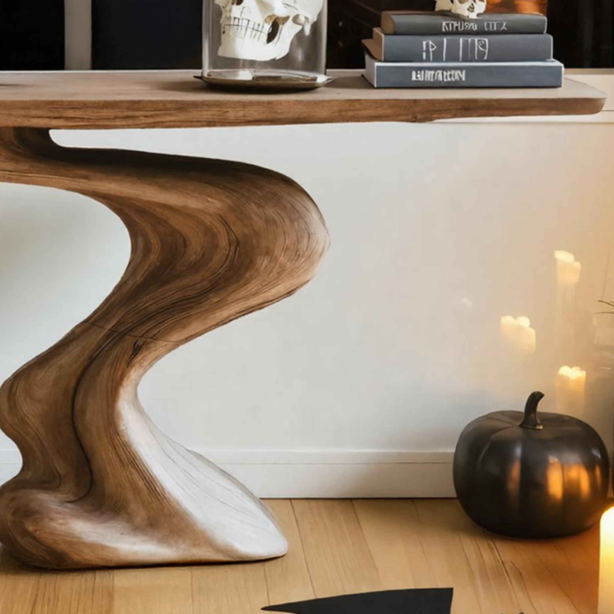 Mid Century Solid Wood Console Table For Living Room Halloween Furniture SILDTTRHCS005