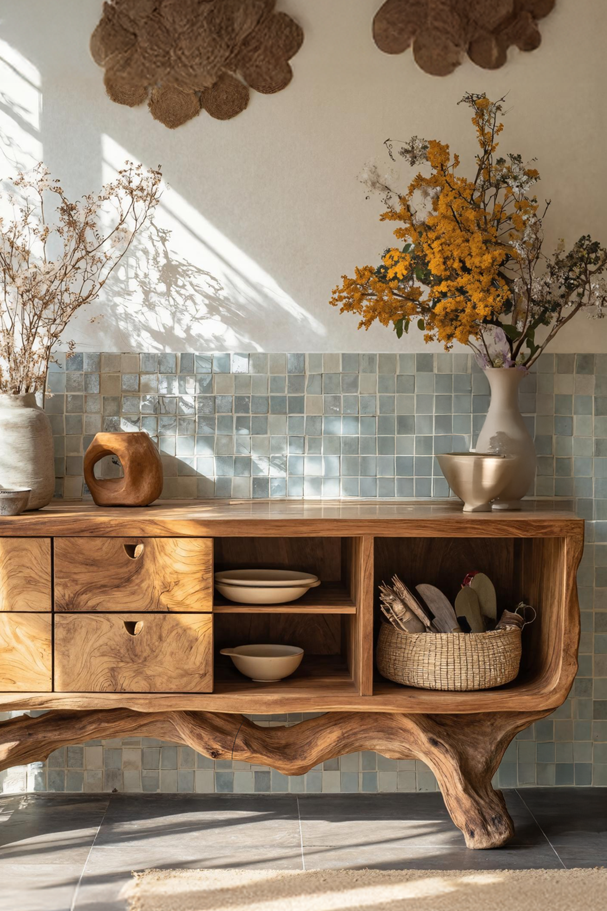 Farmhouse Wooden Console Table For Vintage Living Room SILDTTRCS014