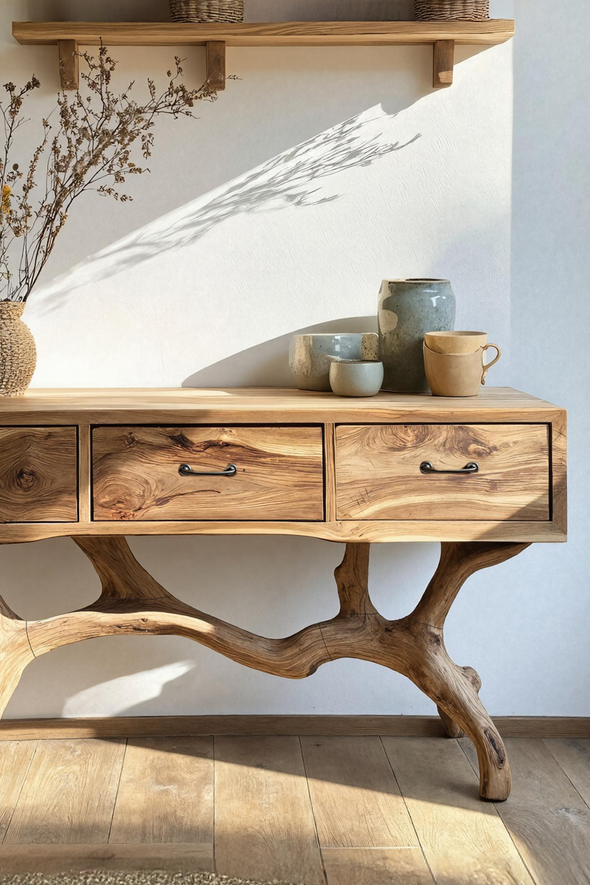 Handcrafted Live Edge Entryway Table For Living Room Modern Farmhouse SILDTTRCS019