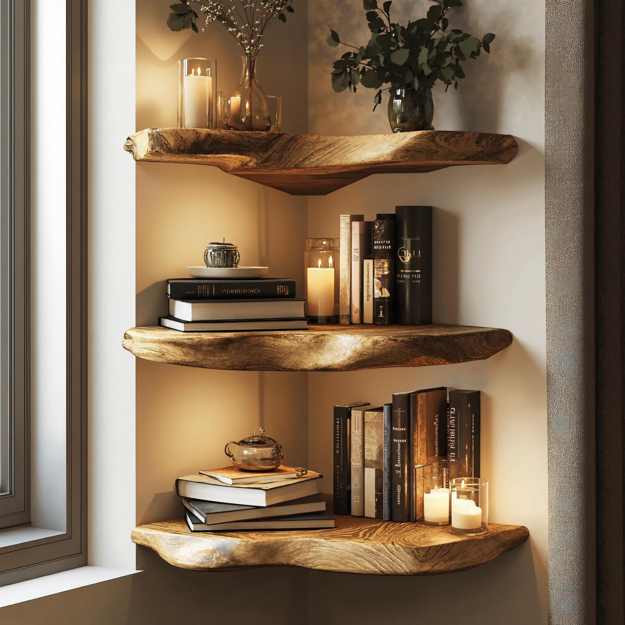 Handcrafted Corner Shelf With A Timeless Wooden Design SILDTCN086