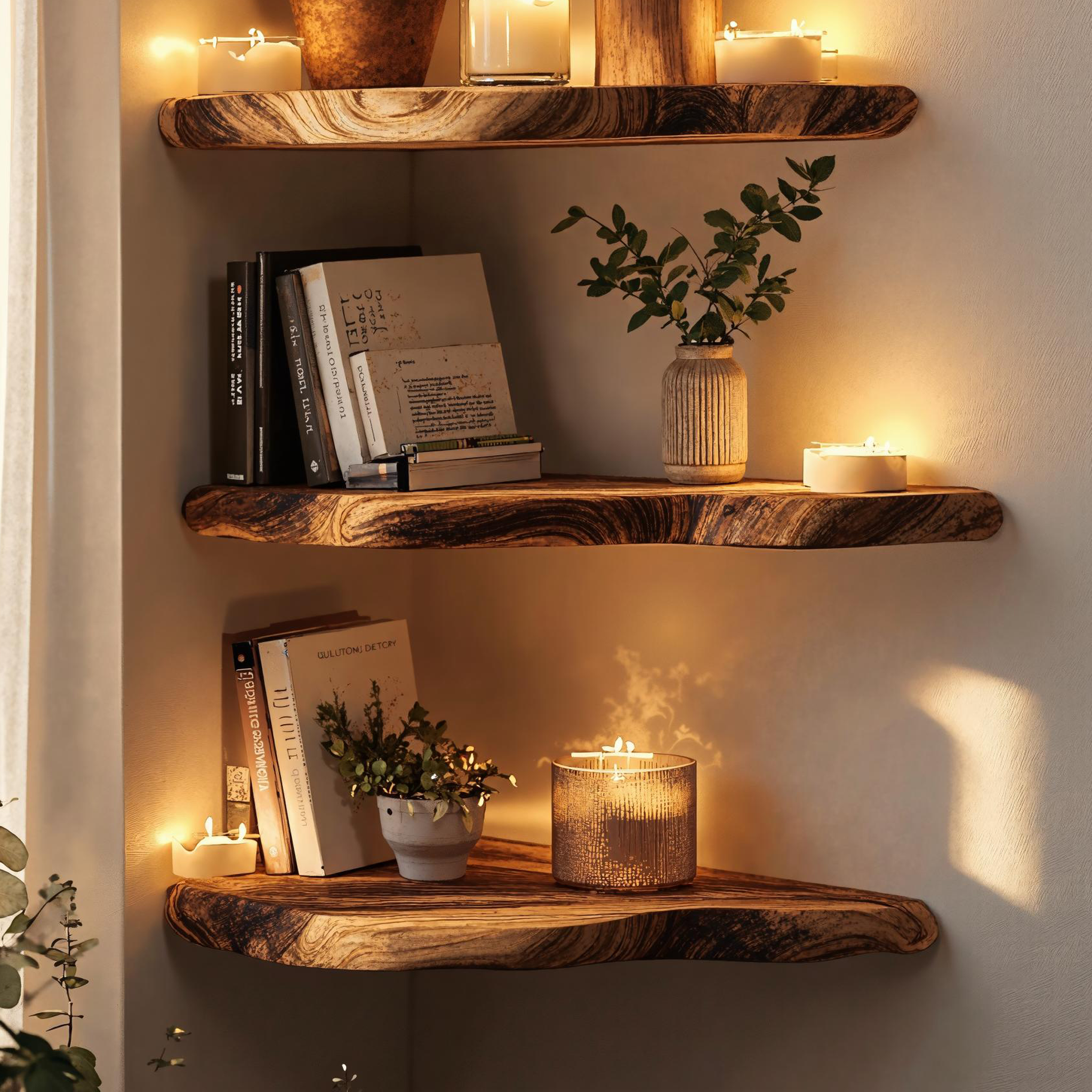 Wooden Corner Shelf With A Vintage Charm For Any Room SILDTCN082