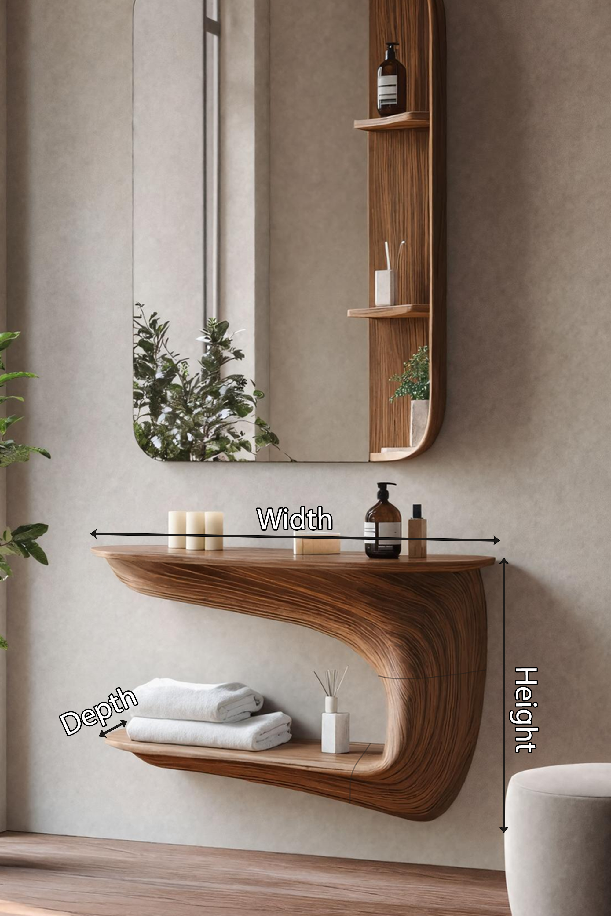 Handcrafted Solid Wood Vanity for Bedroom Furniture Decor SILDTTNMV002