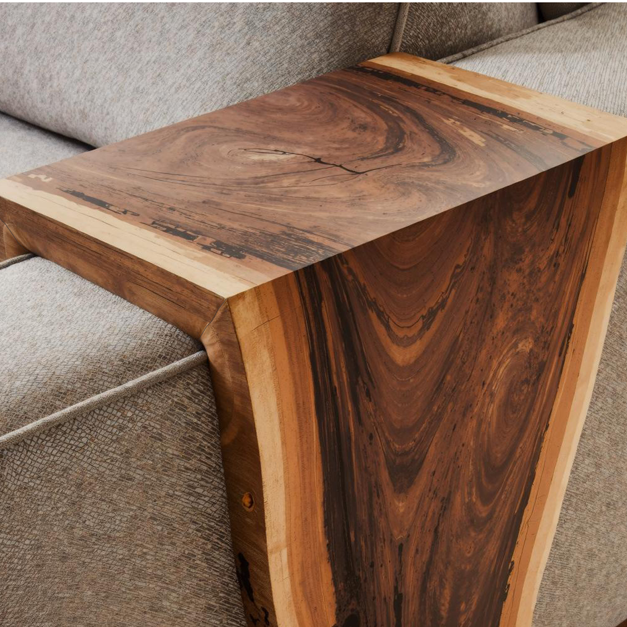 Rustic Handcrafted Armrest Table For Sofa Storage And Decor SILDTAR010